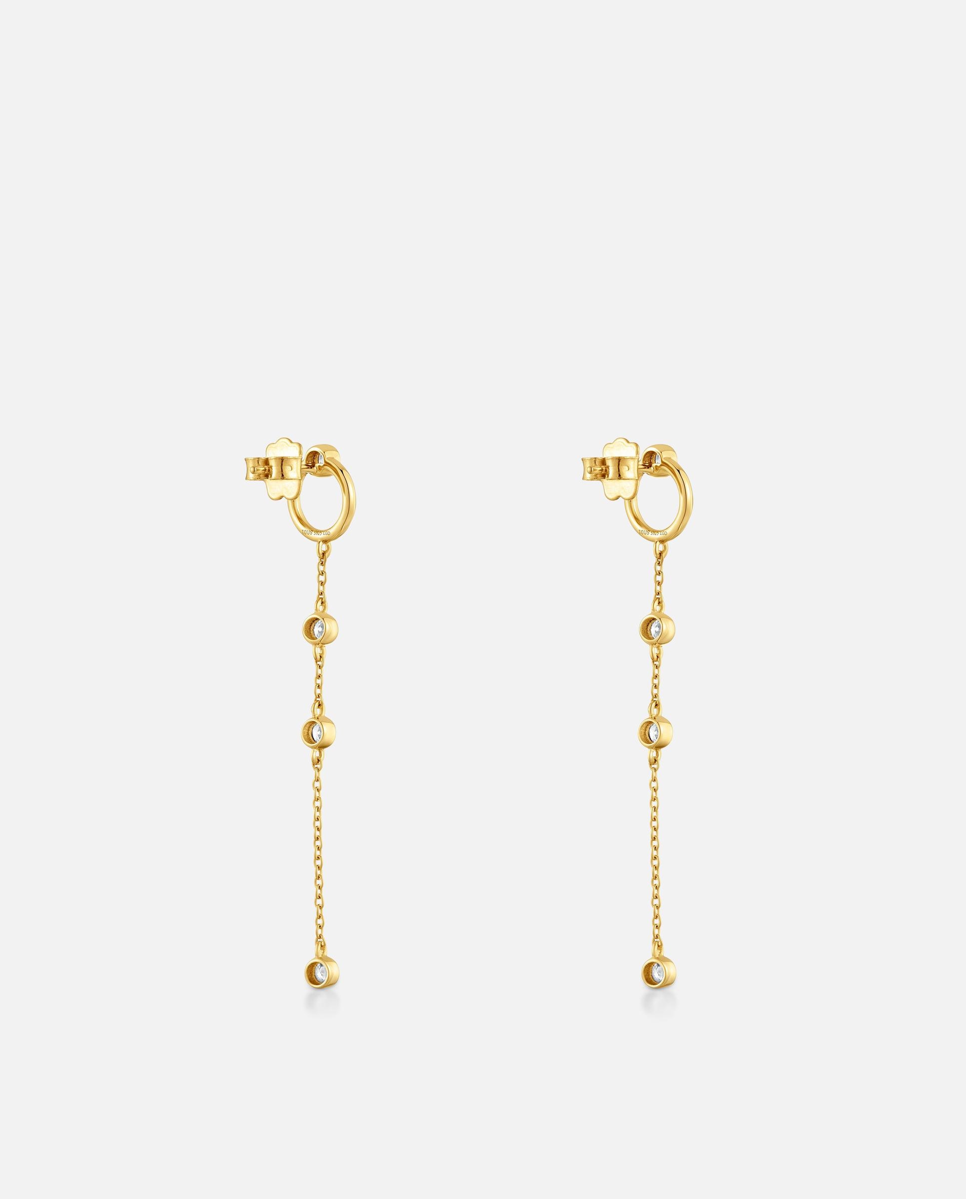 Pendientes con baño de oro 18 kt sobre plata y diamantes creados en laboratorio straight lgd - Tous - Blanco Blanco-3