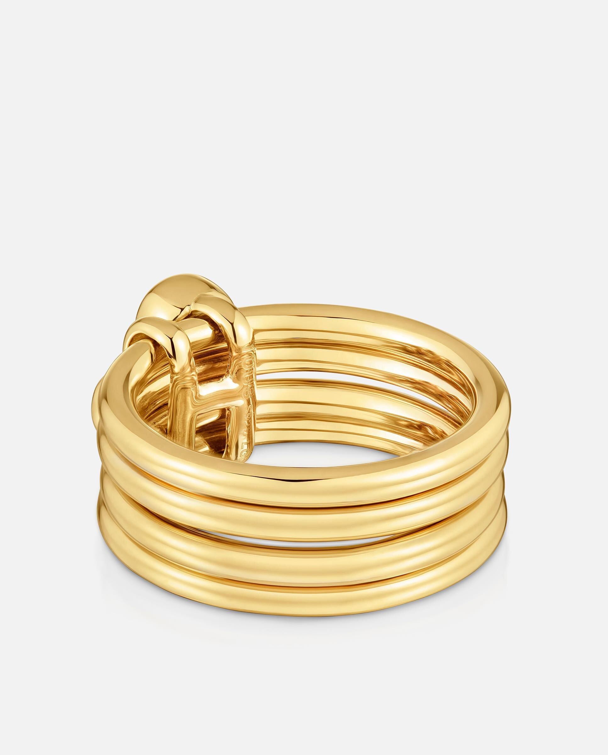 Anillo con baño de oro 18 kt sobre plata y diamantes creados en laboratorio straight lgd - Tous - Blanco Blanco-3