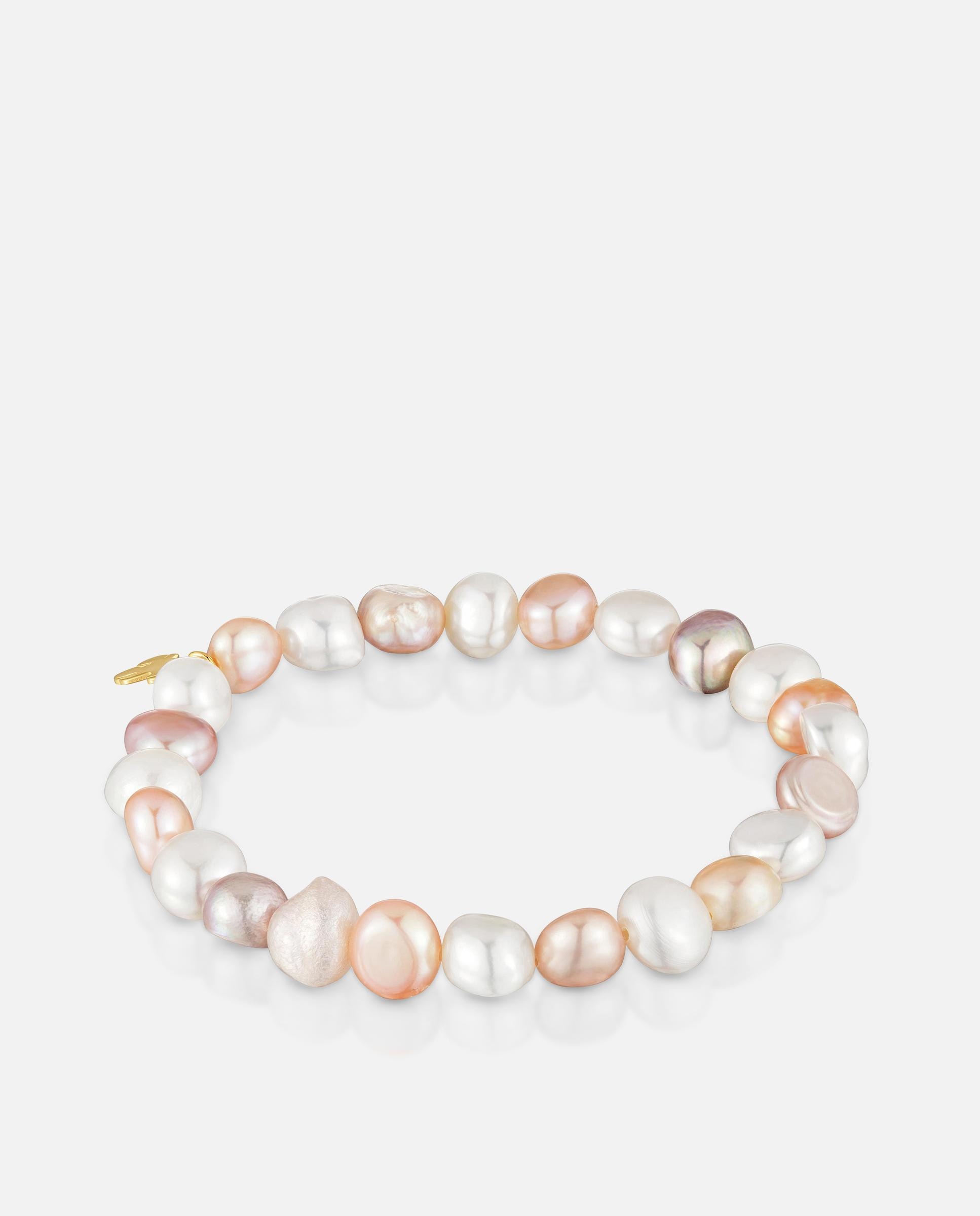 Pulsera elástica con perlas cultivadas rosadas y baño de oro 18 kt sobre plata Basics - Tous - Rosa Rosa-3