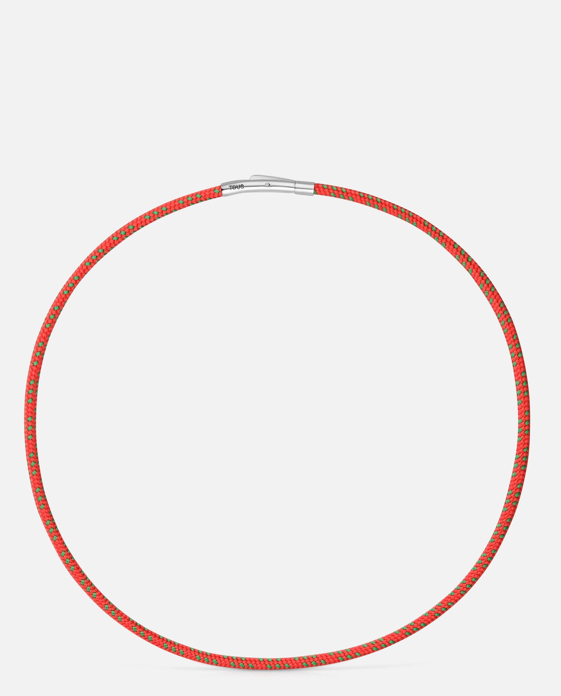 Collar con cordón rojo y acero basics - Tous - Plateado Plateado-1