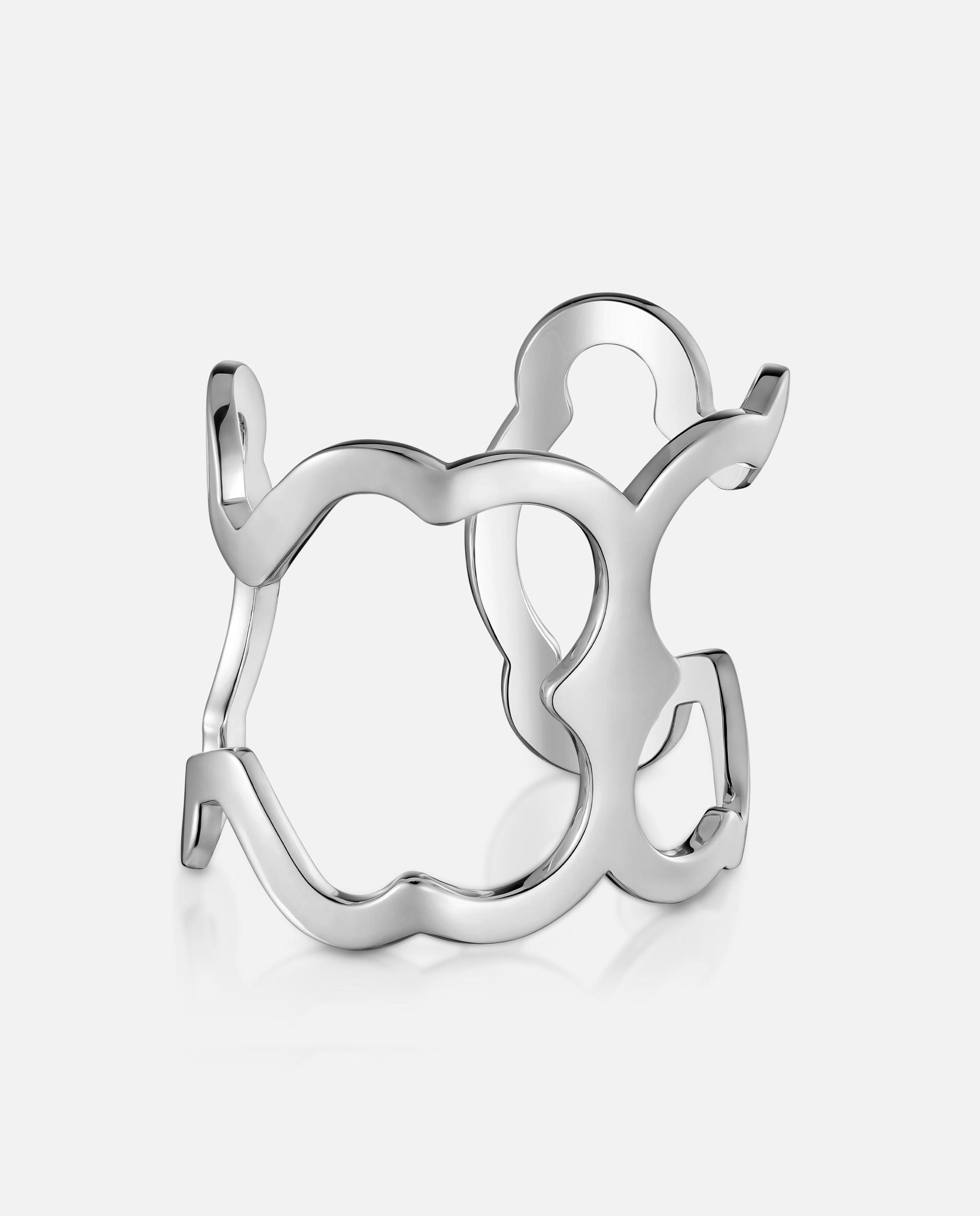 Imagen 0 de Brazalete xl de acero carrusel con silueta de oso