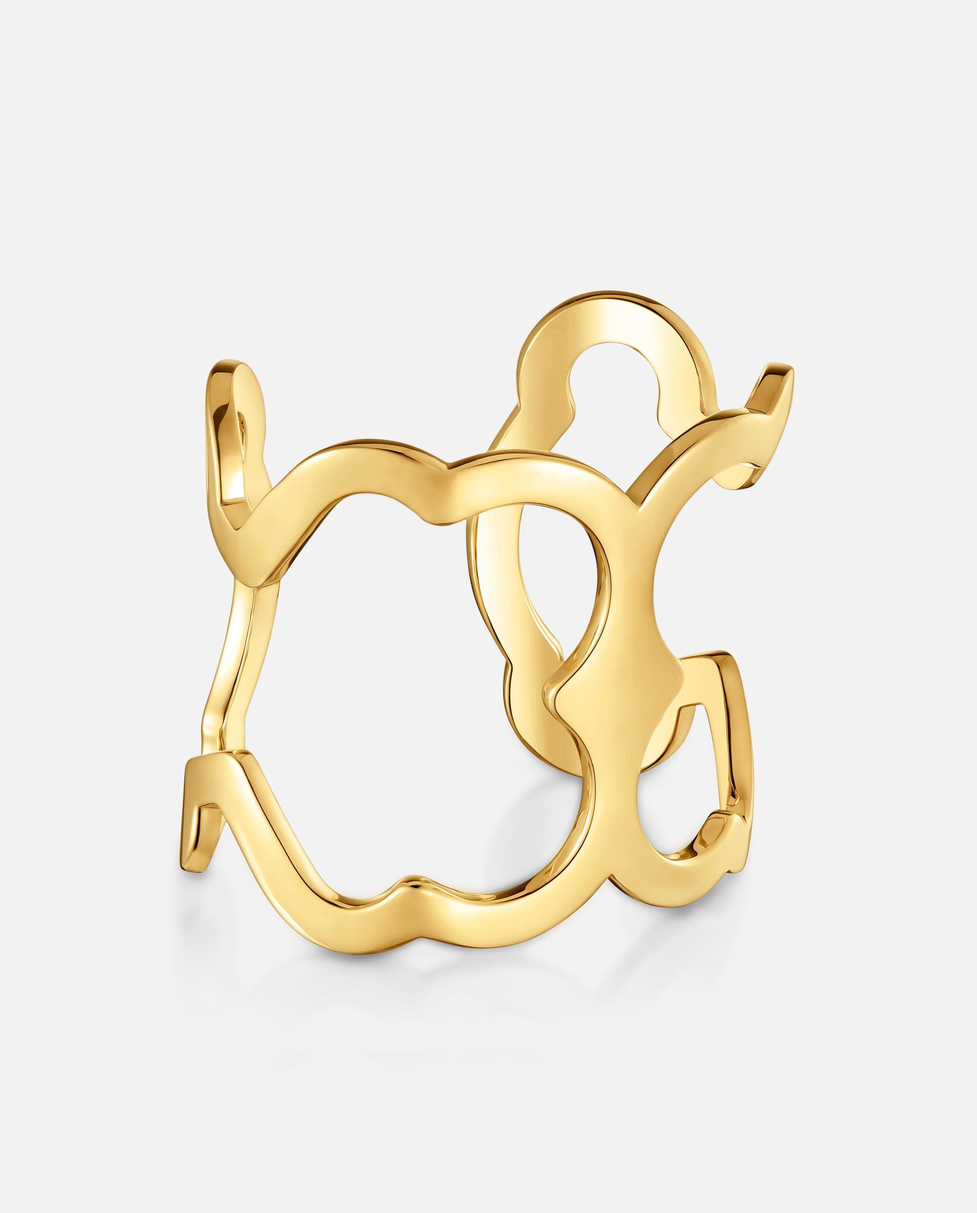 Imagen 0 de Brazalete xl de acero carrusel en dorado con silueta oso Dorado