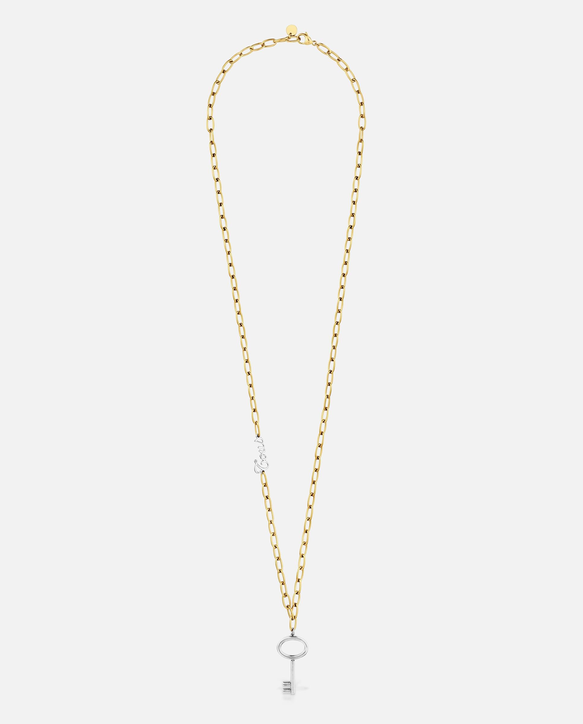 Collar largo cadena de acero bicolor y motivo llave charming - Tous - Bicolor Bicolor-1