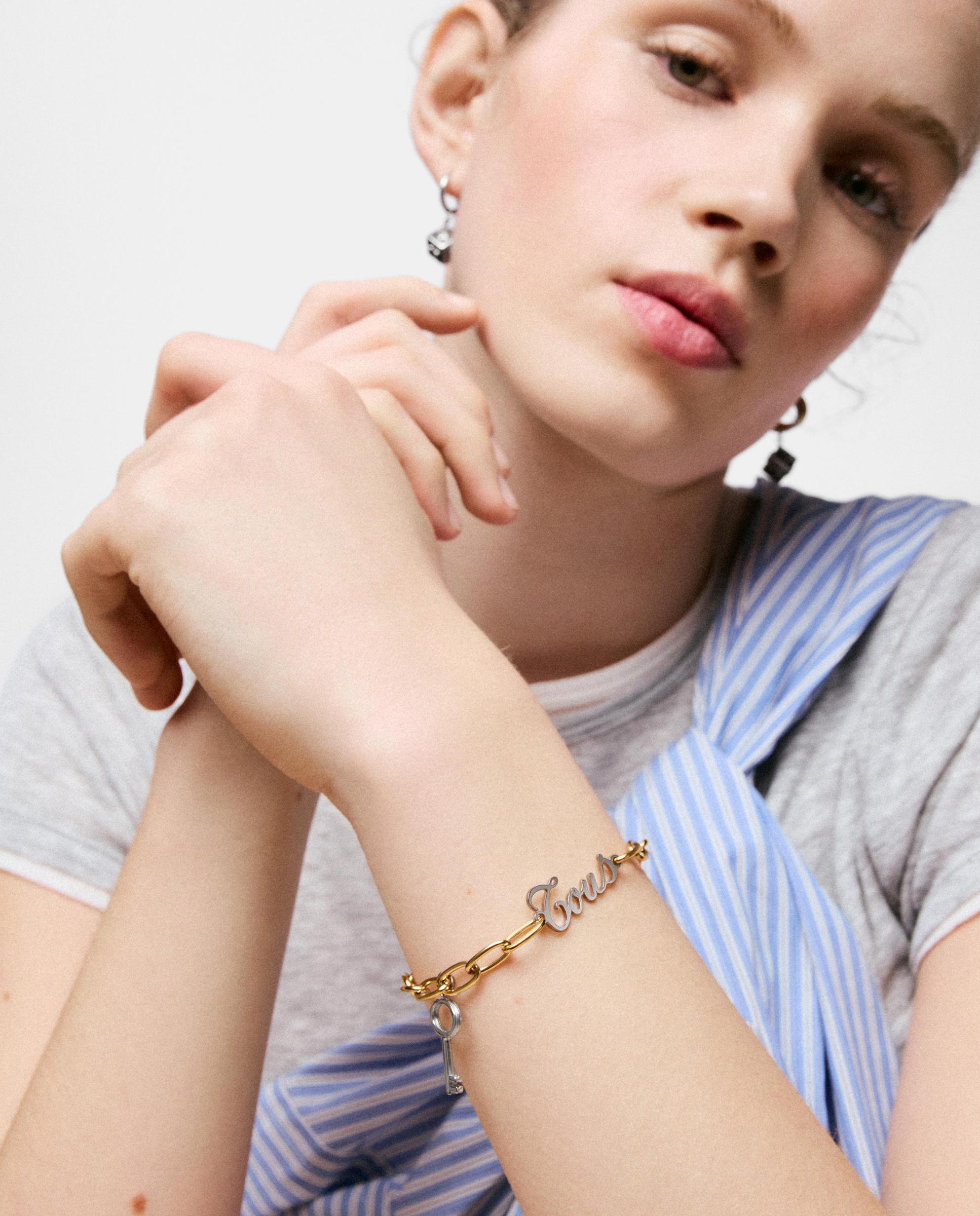 Pulsera cadena de acero bicolor y motivo llave charming - Tous - Bicolor Bicolor-4