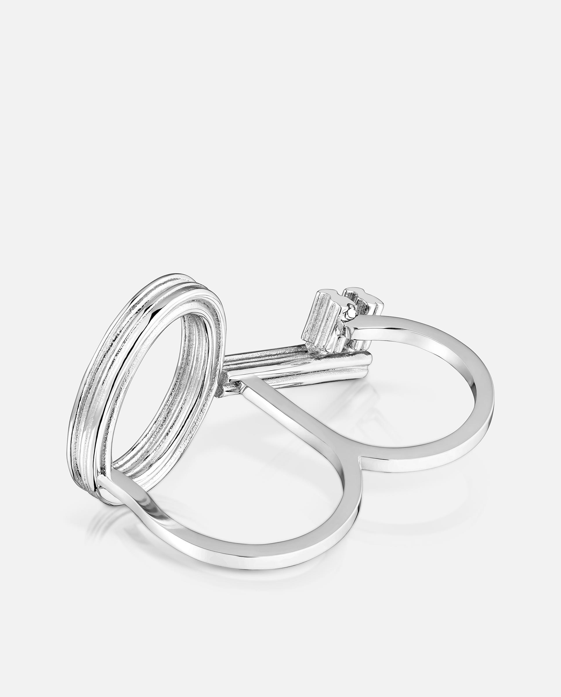 Anillo doble de acero motivo llave charming - Tous - Plateado Plateado-3