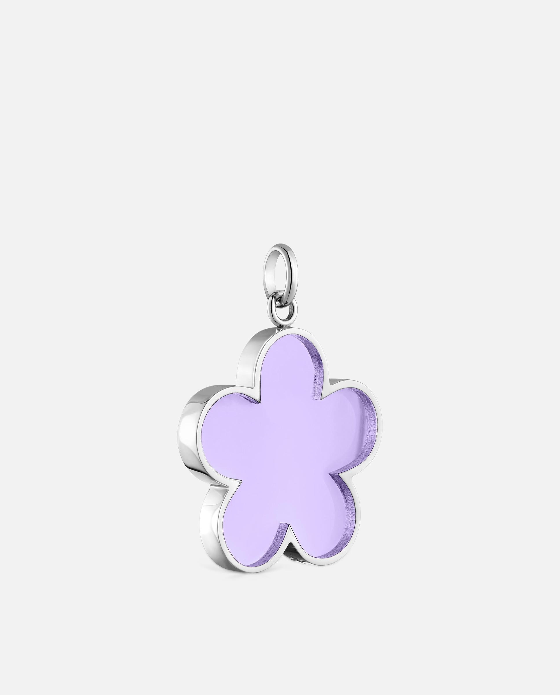 Colgante flor de acero y resina lila galaxy - Tous - Lila Lila-2