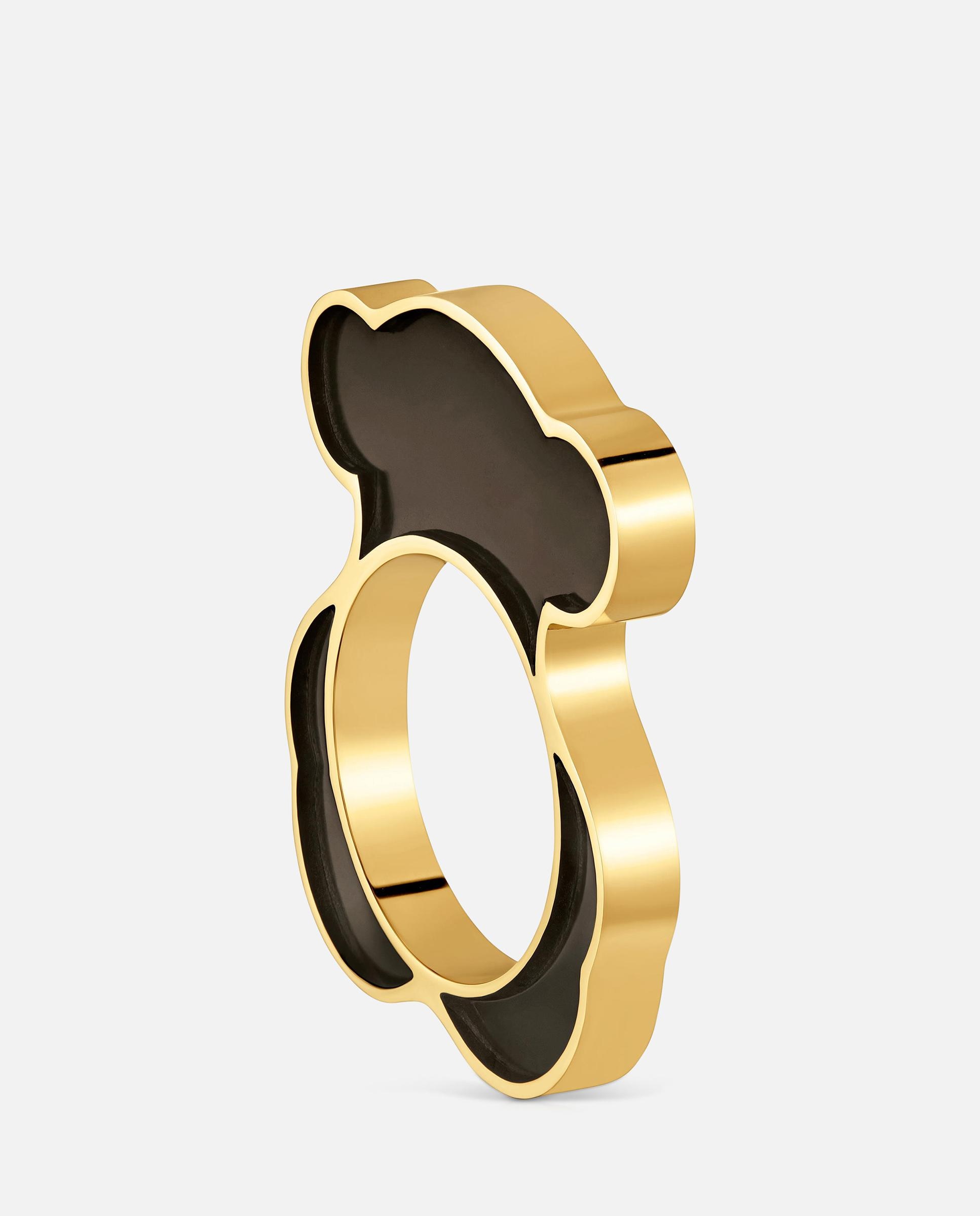 Anillo de oso de acero dorado y resina negra galaxy - Tous - Negro Negro-1