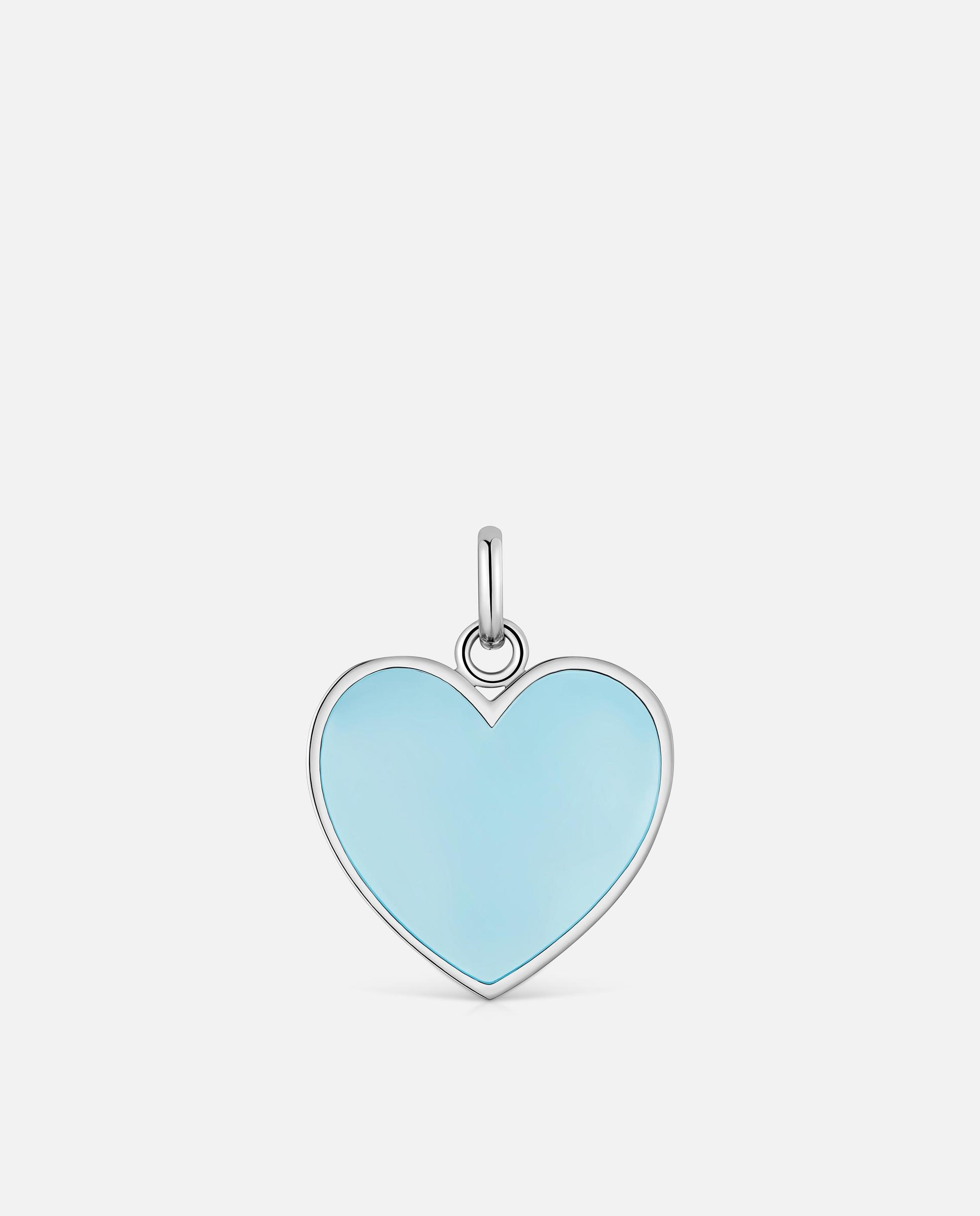 Imagen 0 de Colgante corazón de acero y resina azul galaxy Azul