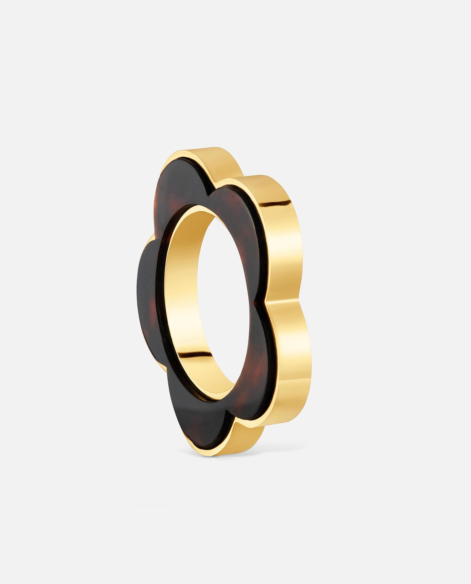 Anillo de flor de acero dorado y resina carey galaxy - Tous - Marrón Marrón-1
