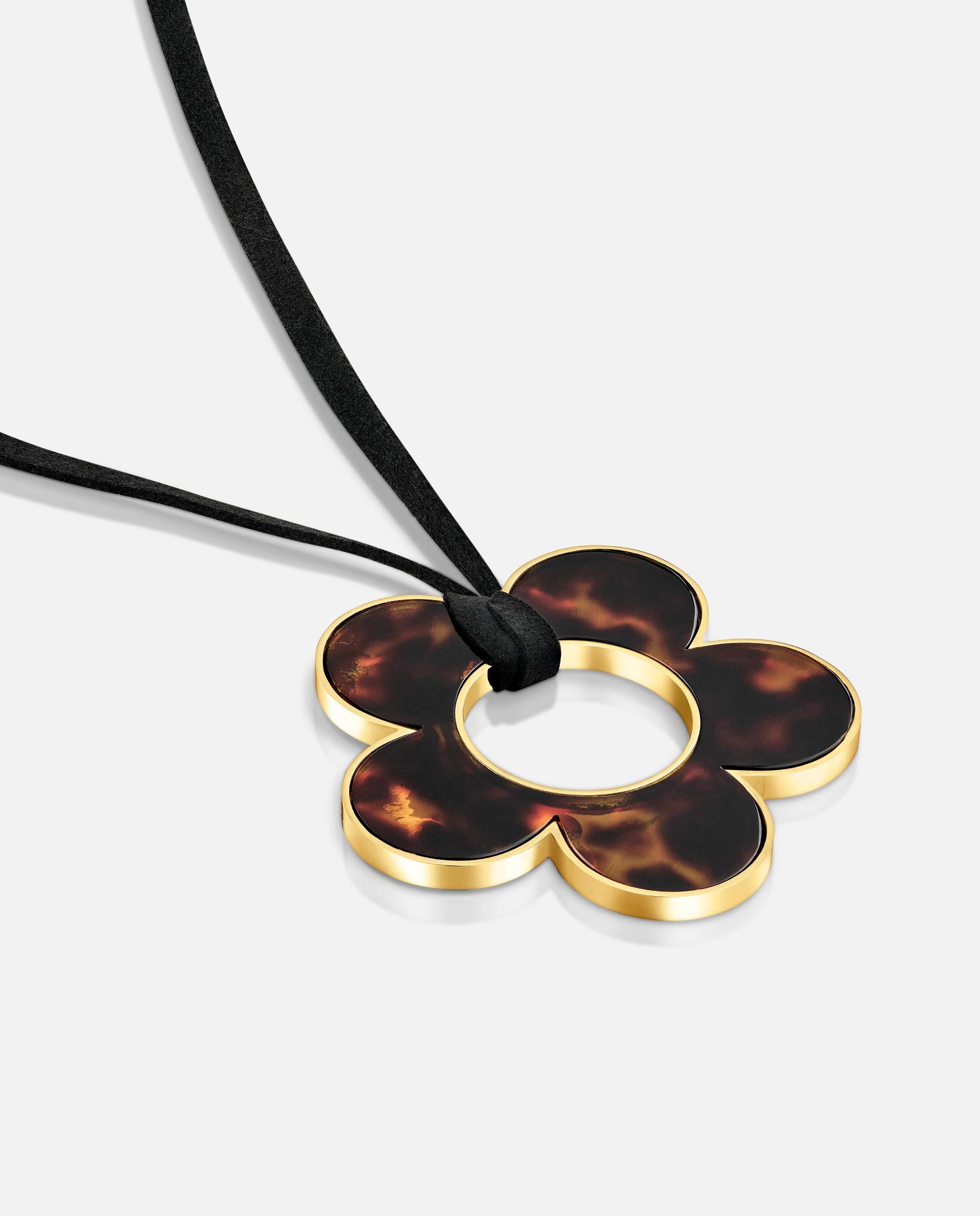 Collar flor de acero dorado, resina blanca y cordón negro 40 mm galaxy - Tous - Bicolor Bicolor-2