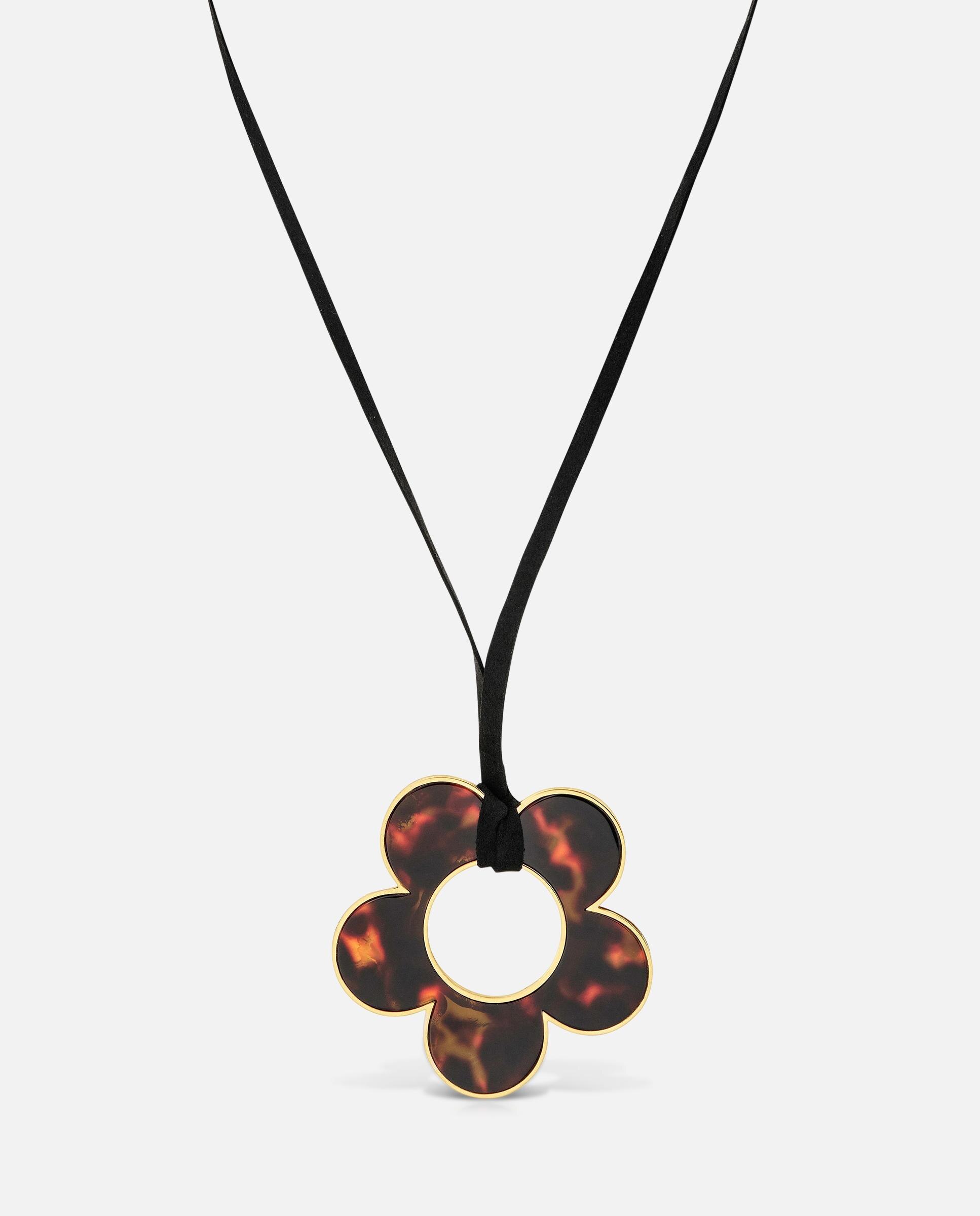 Collar flor de acero dorado, resina blanca y cordón negro 40 mm galaxy - Tous - Bicolor Bicolor-3