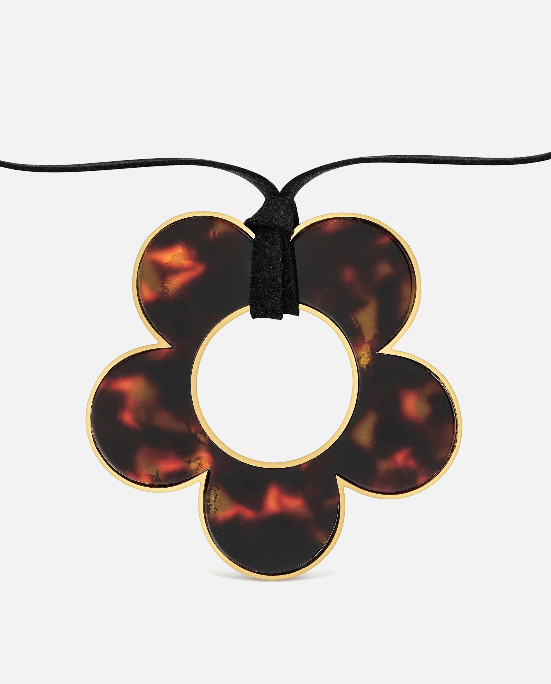 Collar flor de acero y resina y con cordón 60 mm galaxy - Tous - Marrón Marrón-2