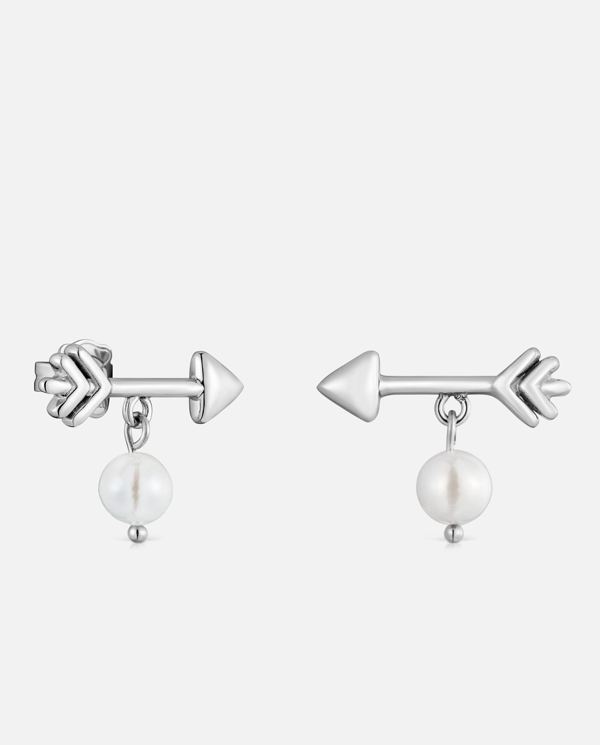 Pendientes flecha de acero y perla cultivada tous charming - Blanco Blanco-1