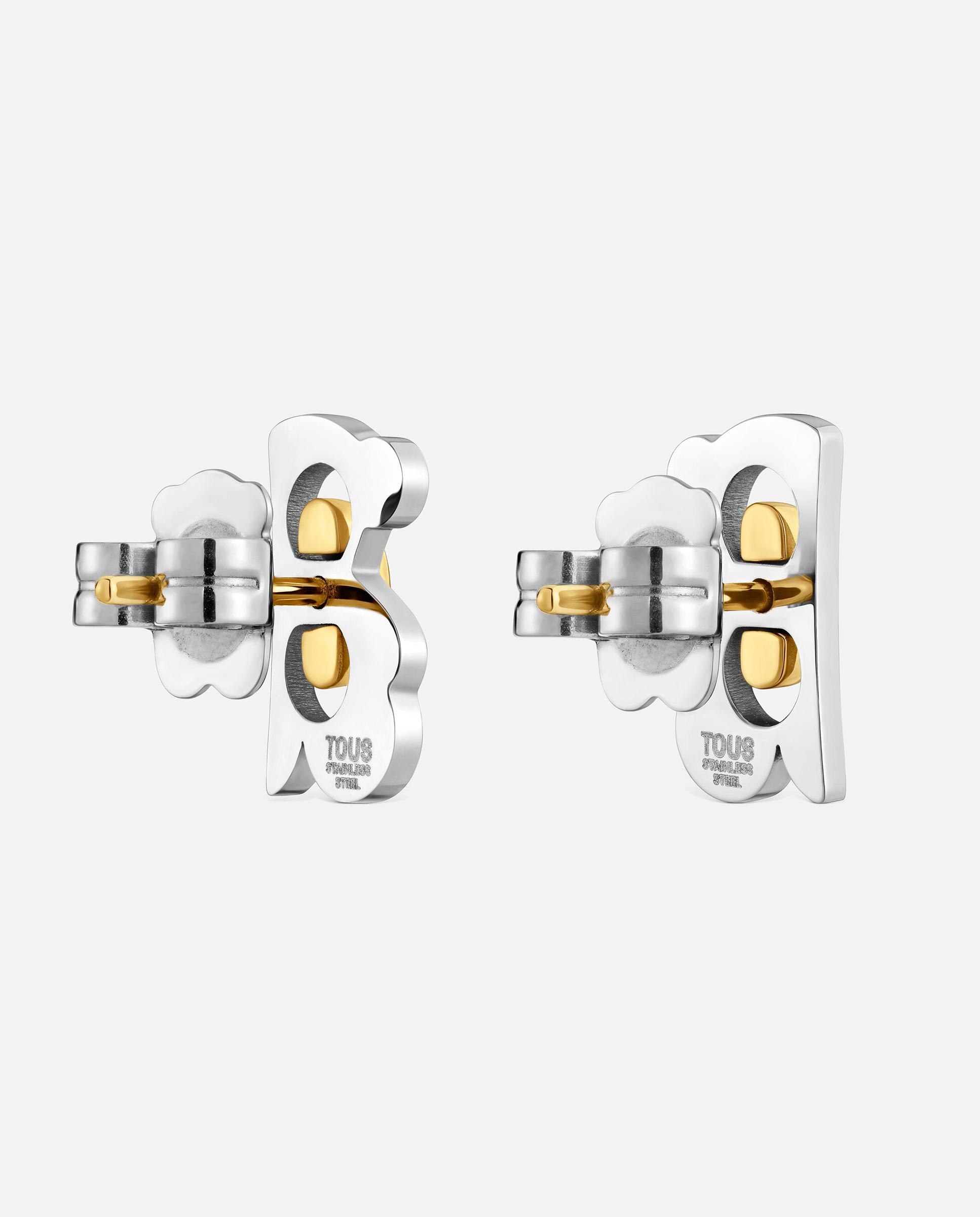 Pendientes oso de acero 12 mm tous half bear - Bicolor Bicolor-3