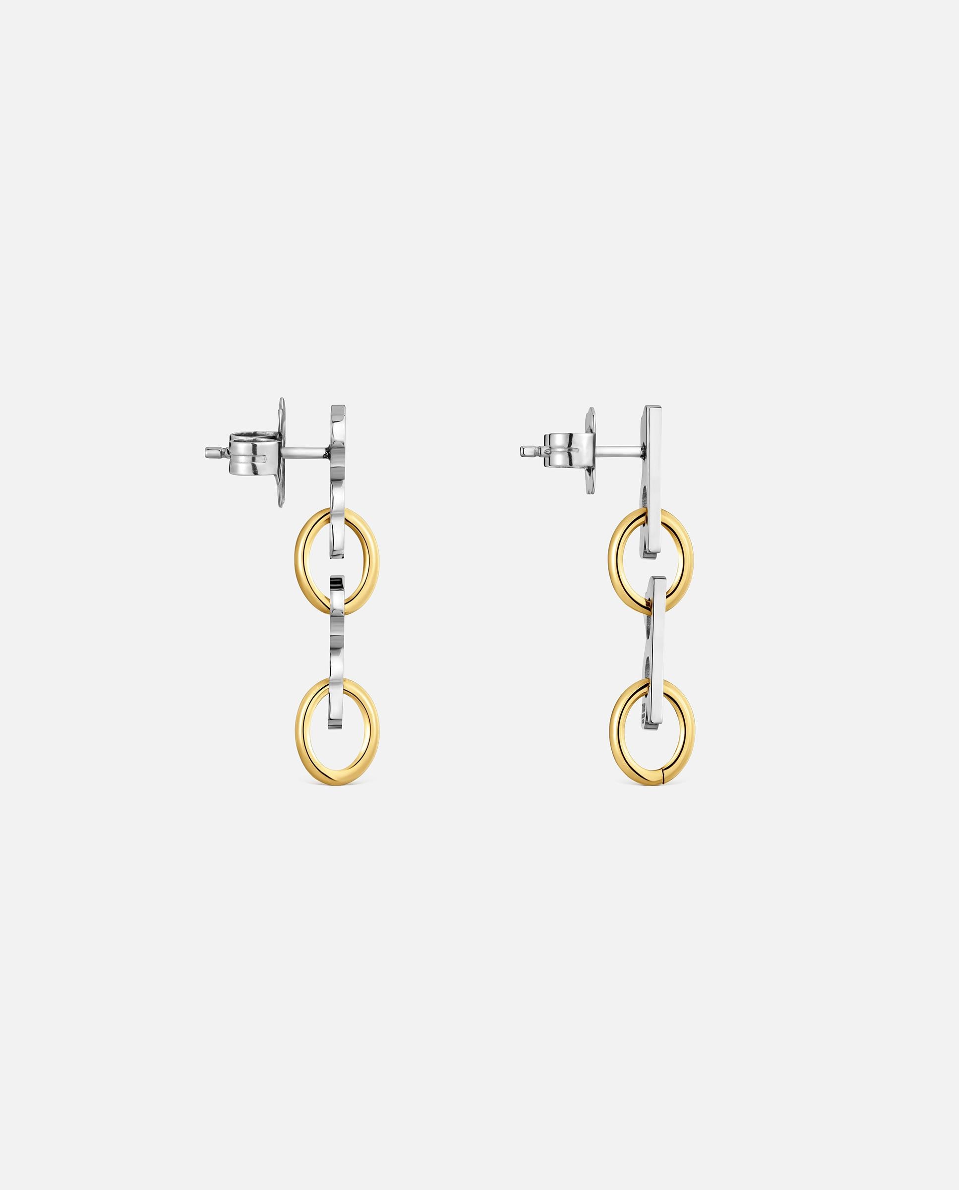 Pendientes cortos oso de acero 30 mm tous half bear - Bicolor Bicolor-2