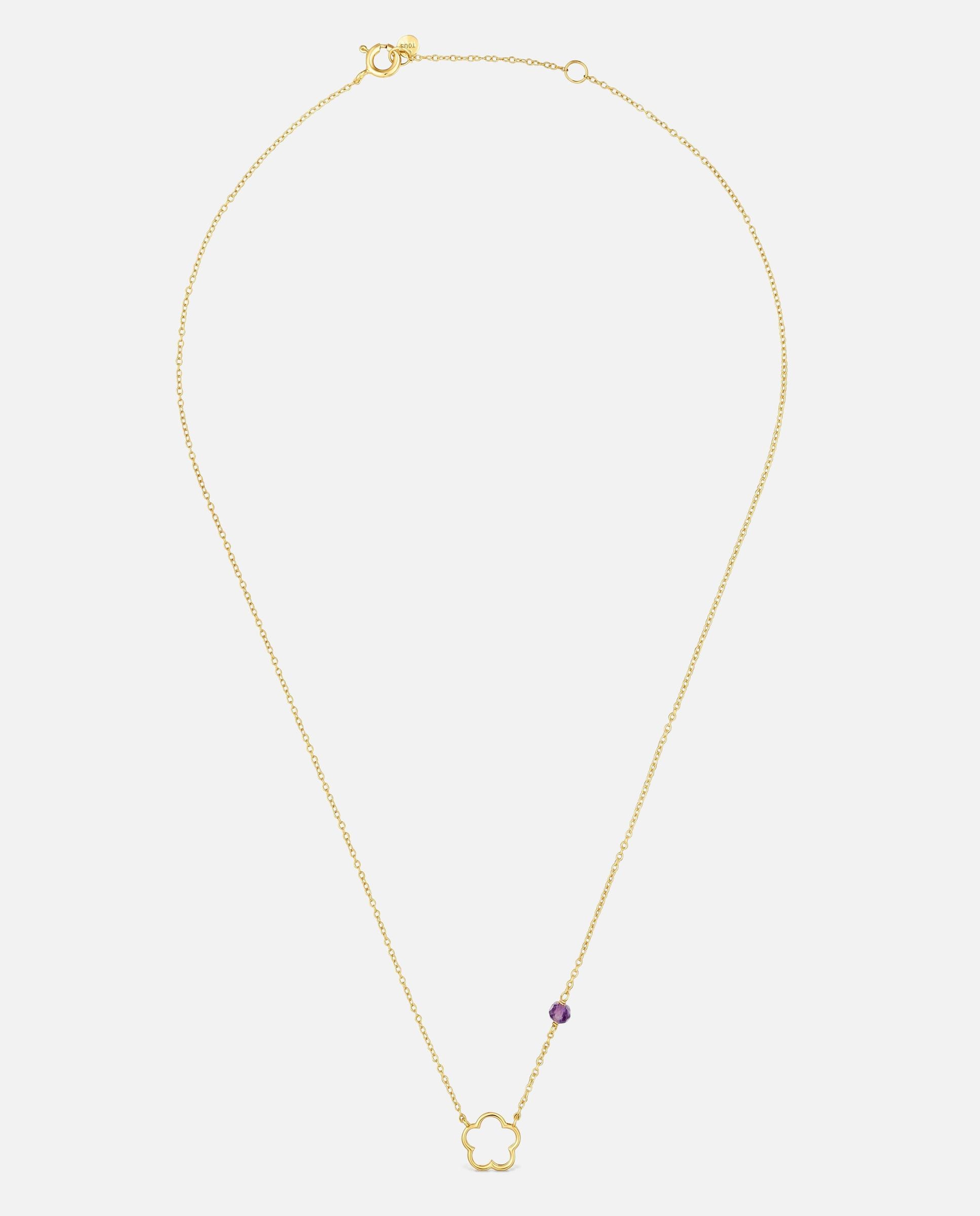 Collar flor de oro 9 kt y amatista silueta - Tous - Morado Morado-1