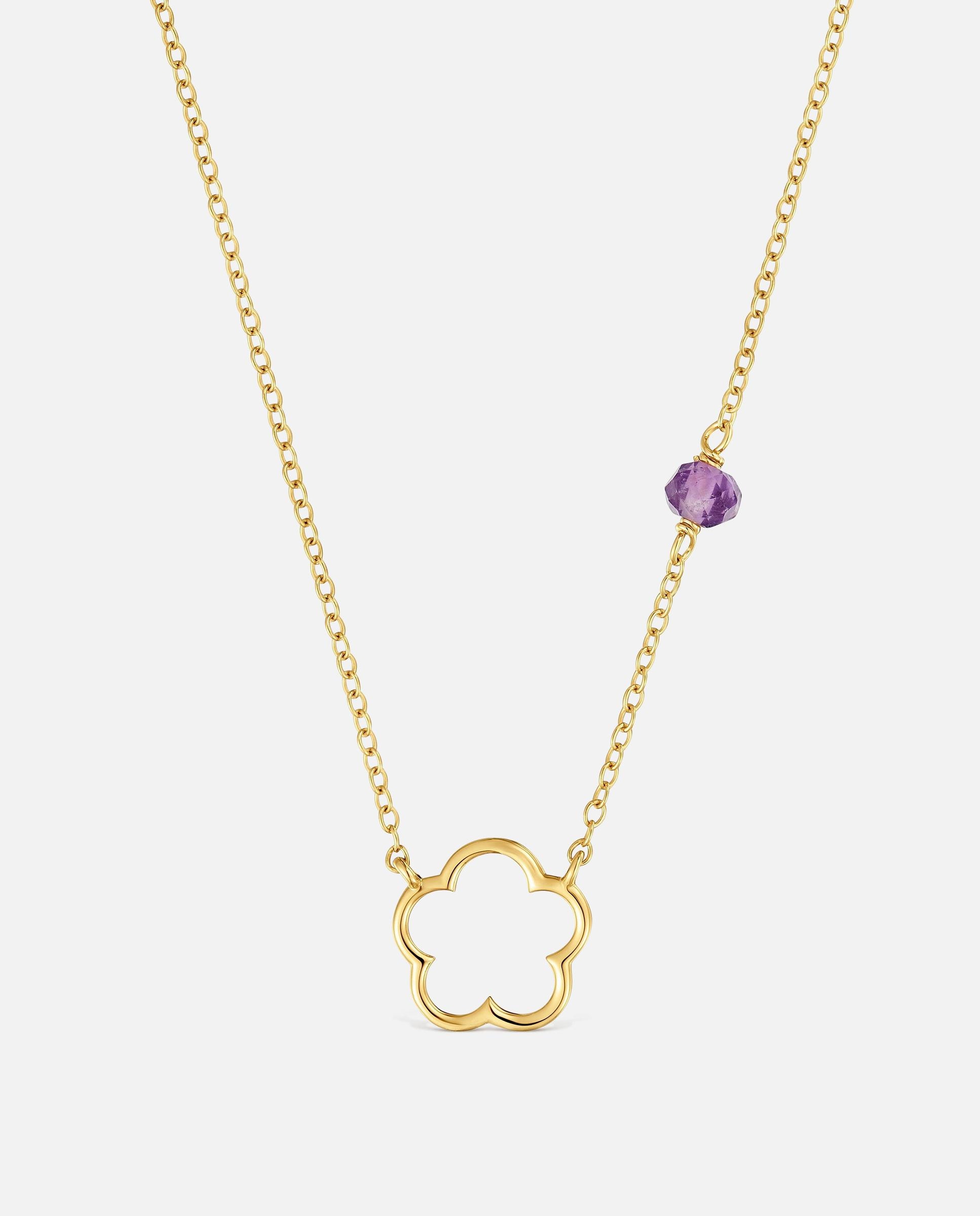 Collar flor de oro 9 kt y amatista silueta - Tous - Morado Morado-2