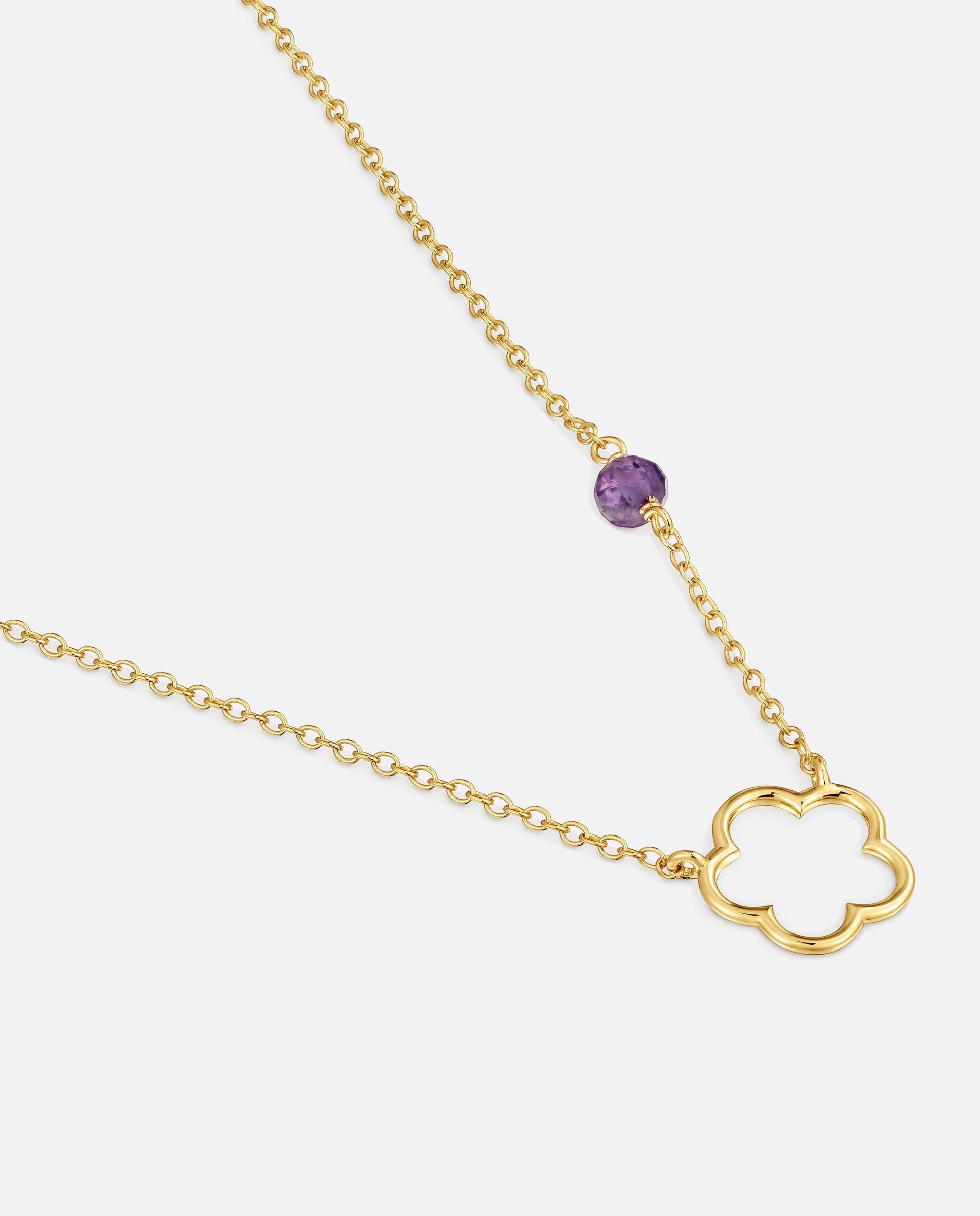 Collar flor de oro 9 kt y amatista silueta - Tous - Morado Morado-3