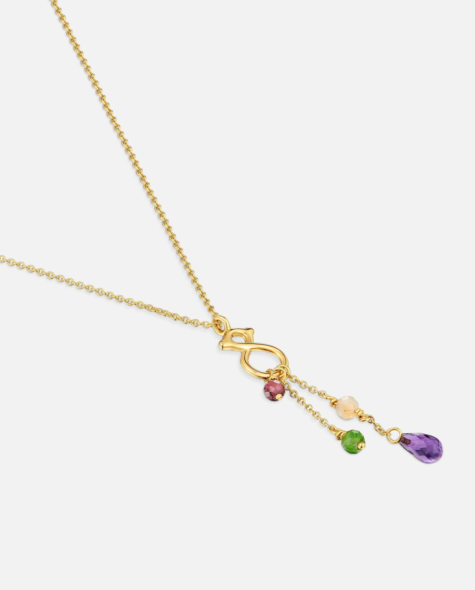 Cadena con colgante de oro 9 kt, gemas y motivo oso 10 mm tous infinity Multicolor Multicolor-3