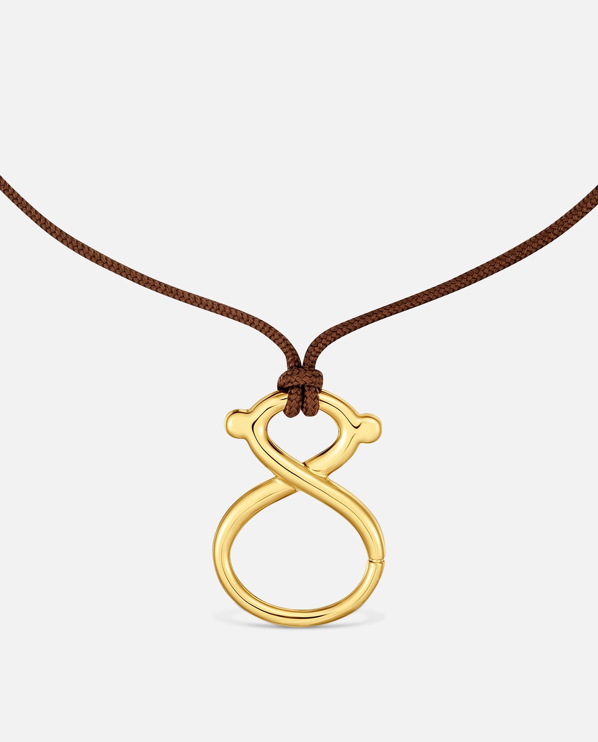 Collar largo con baño de oro 18 kt sobre plata y cordón tous infinity - Marrón Marrón-2