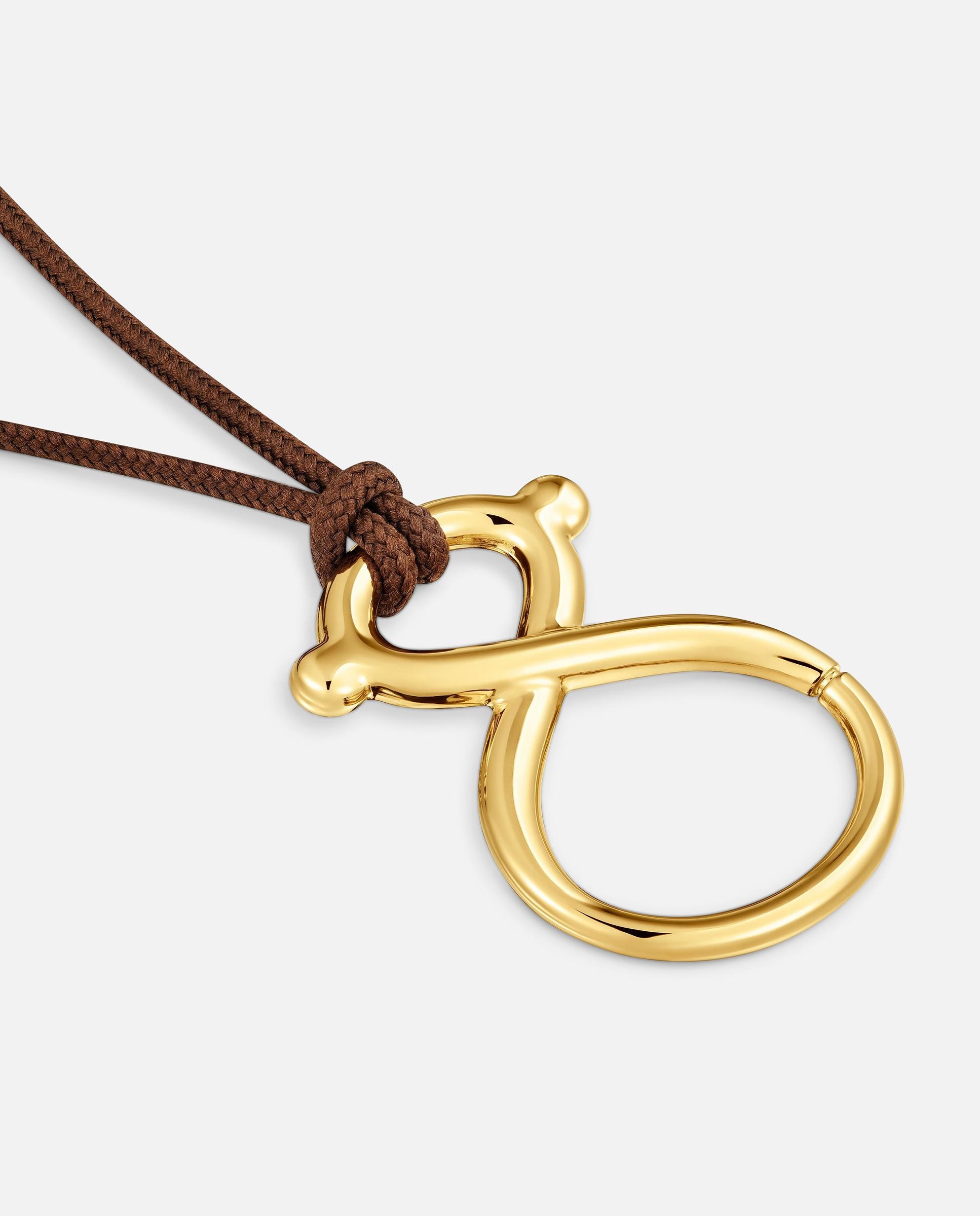 Collar largo con baño de oro 18 kt sobre plata y cordón tous infinity - Marrón Marrón-3