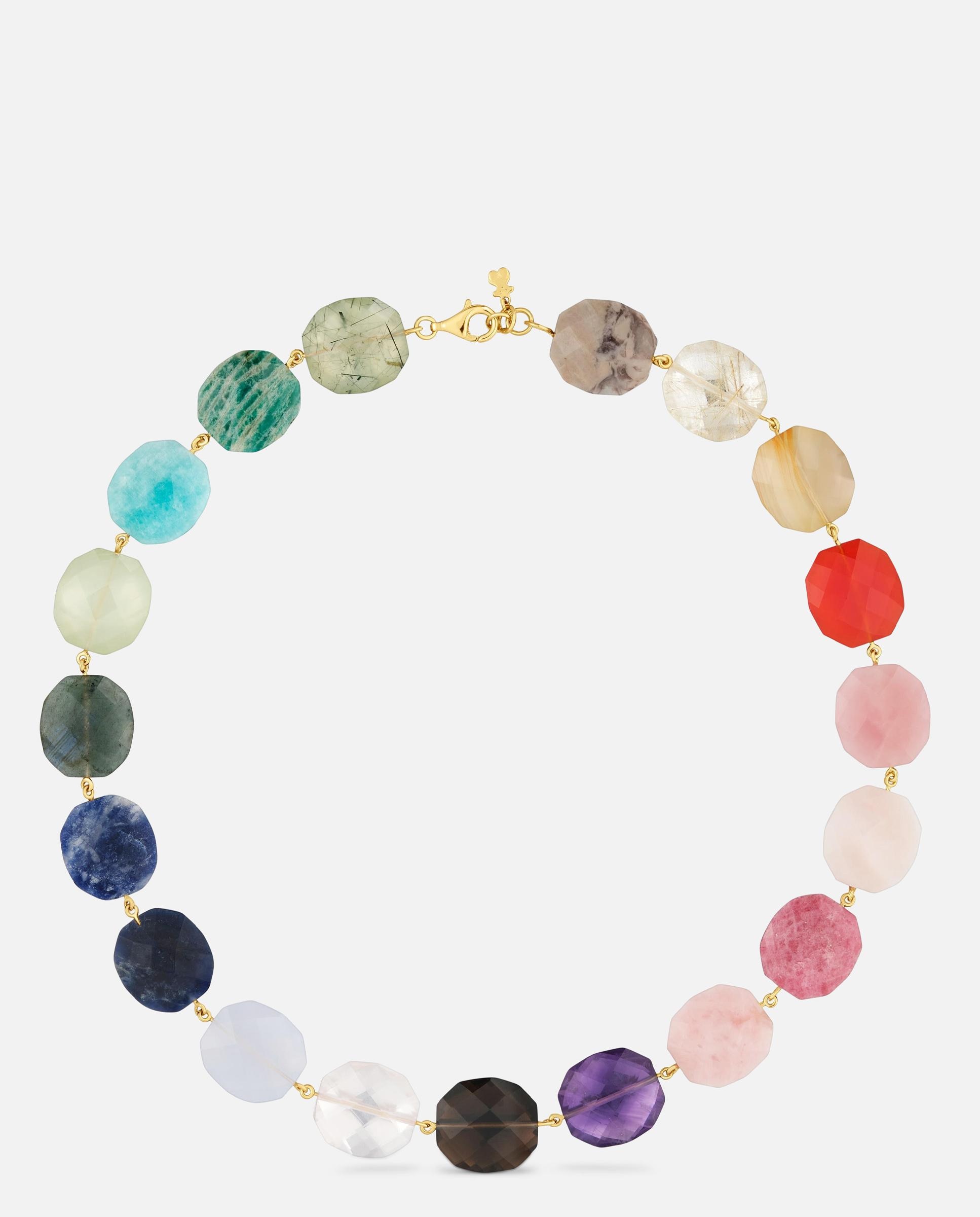 Imagen 0 de Collar con baño de oro 18 kt y gemas bold motif Multicolor