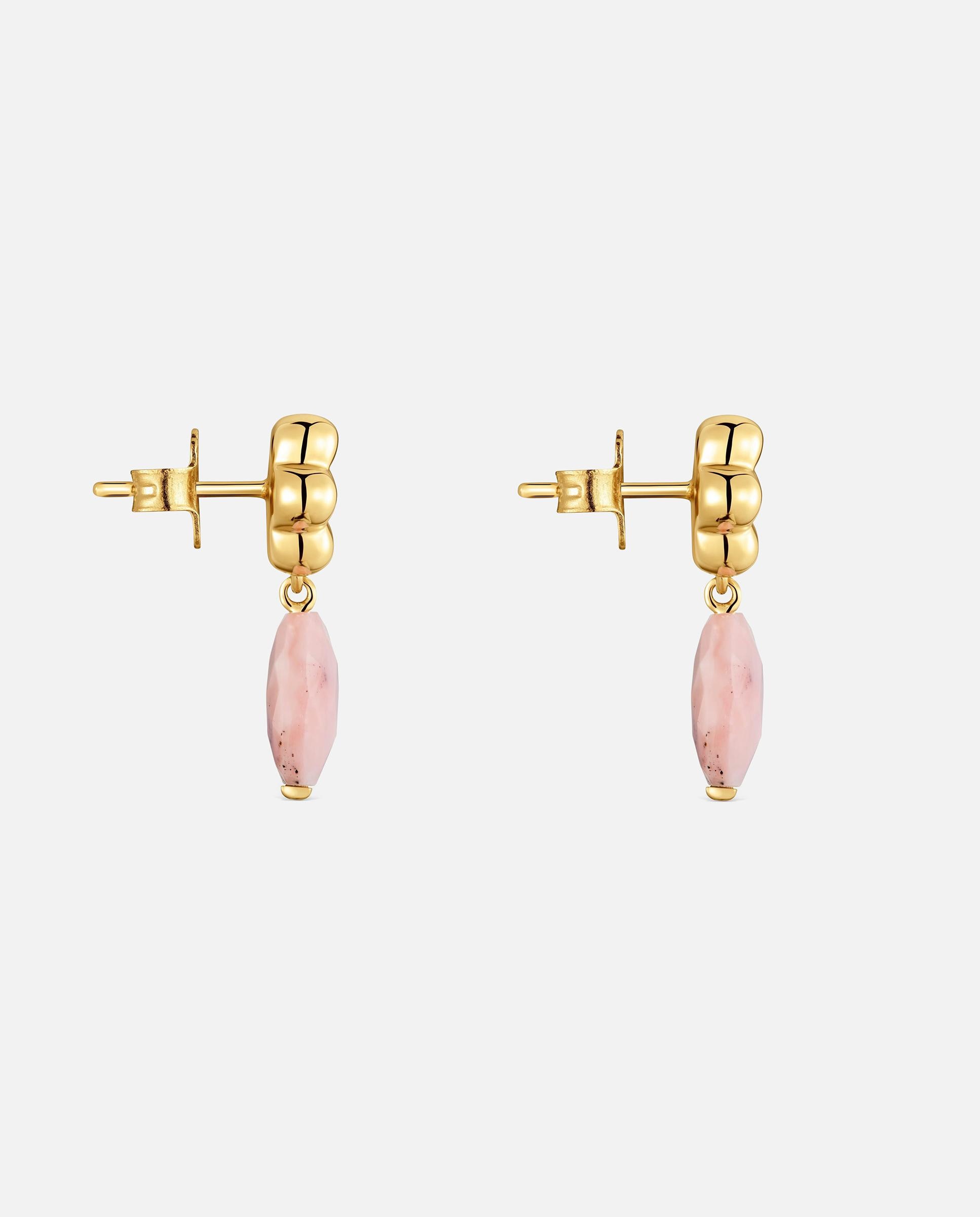 Pendientes con baño de oro 18 kt sobre plata y ópalo bold motif - Tous - Rosa claro Rosa claro-2