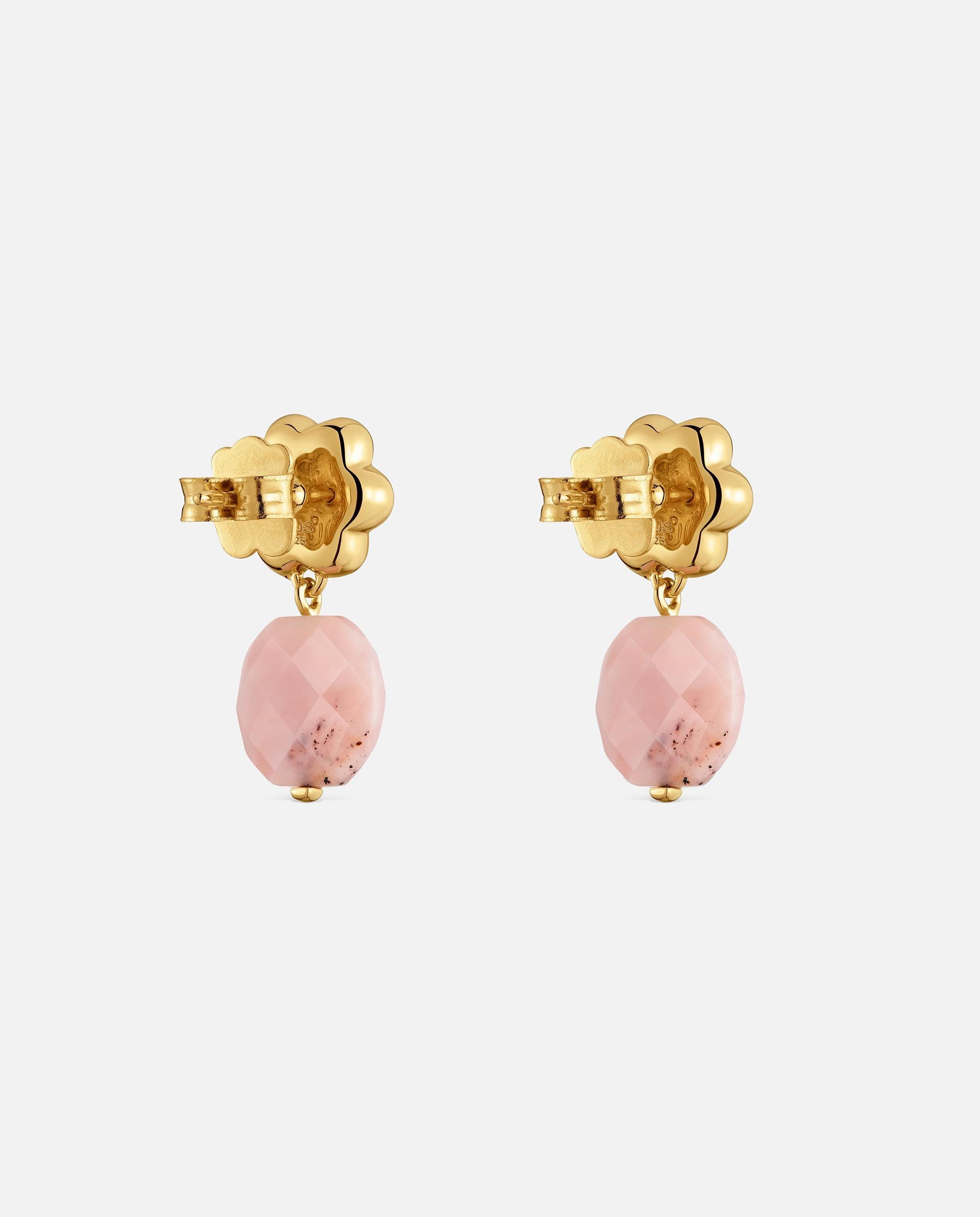 Pendientes con baño de oro 18 kt sobre plata y ópalo bold motif - Tous - Rosa claro Rosa claro-3