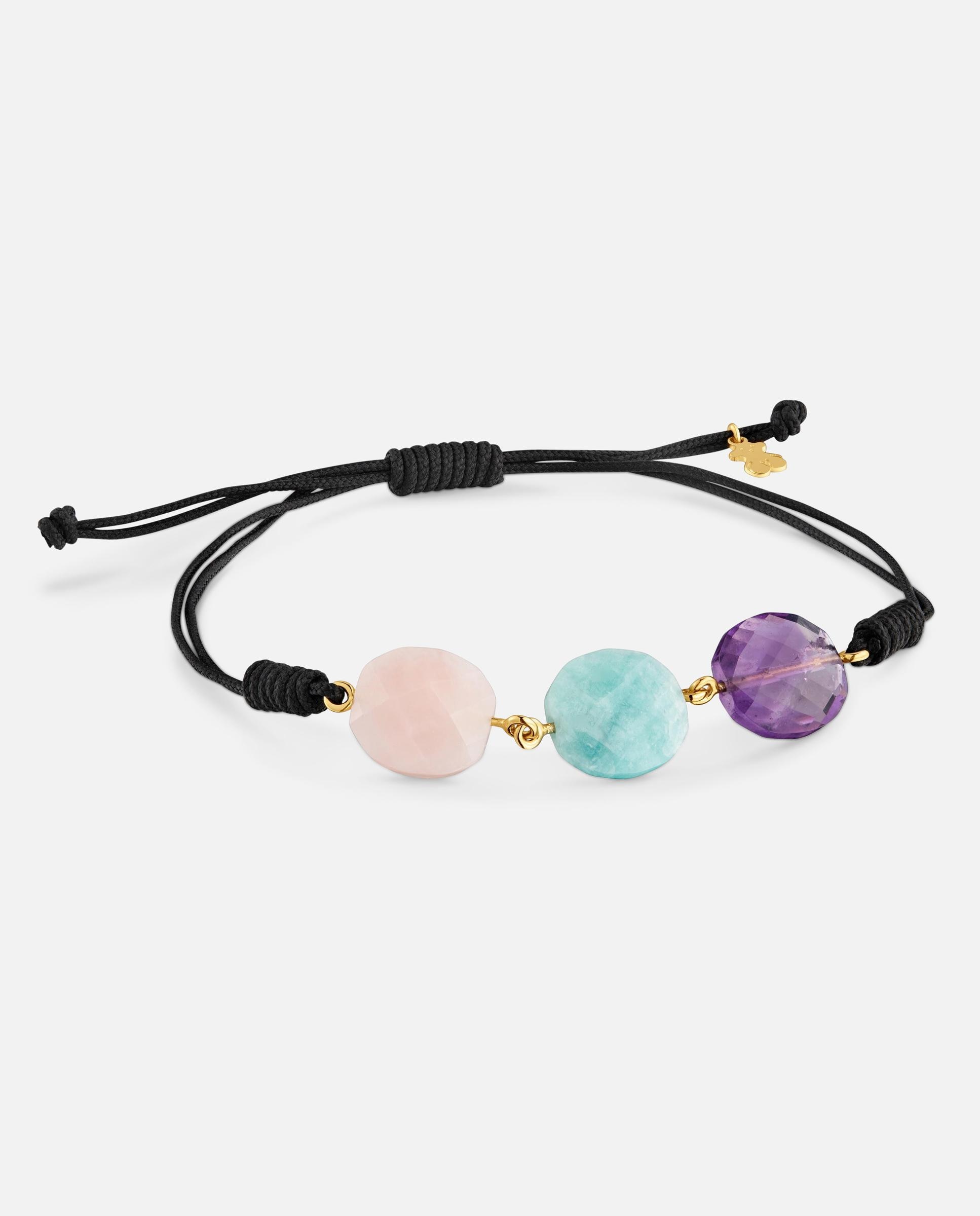 Pulsera de nylon con baño de oro 18 kt sobre plata y gemas bold motif - Tous - Multicolor Multicolor-1
