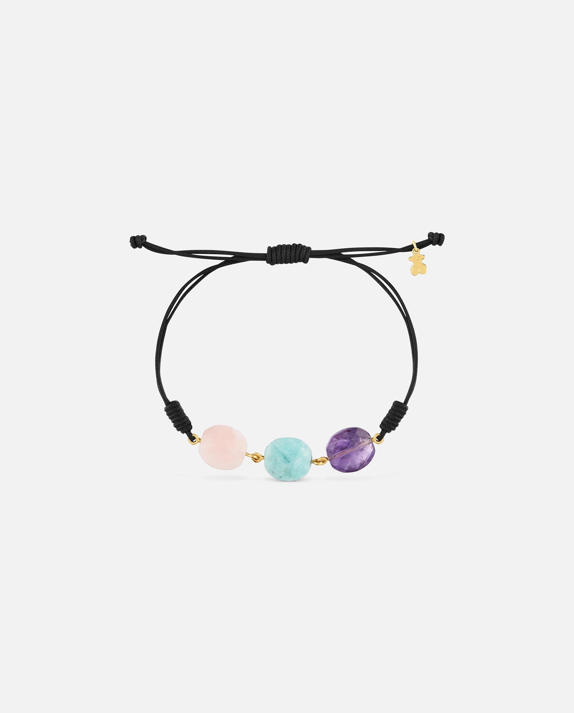 Pulsera de nylon con baño de oro 18 kt sobre plata y gemas bold motif - Tous - Multicolor Multicolor-2