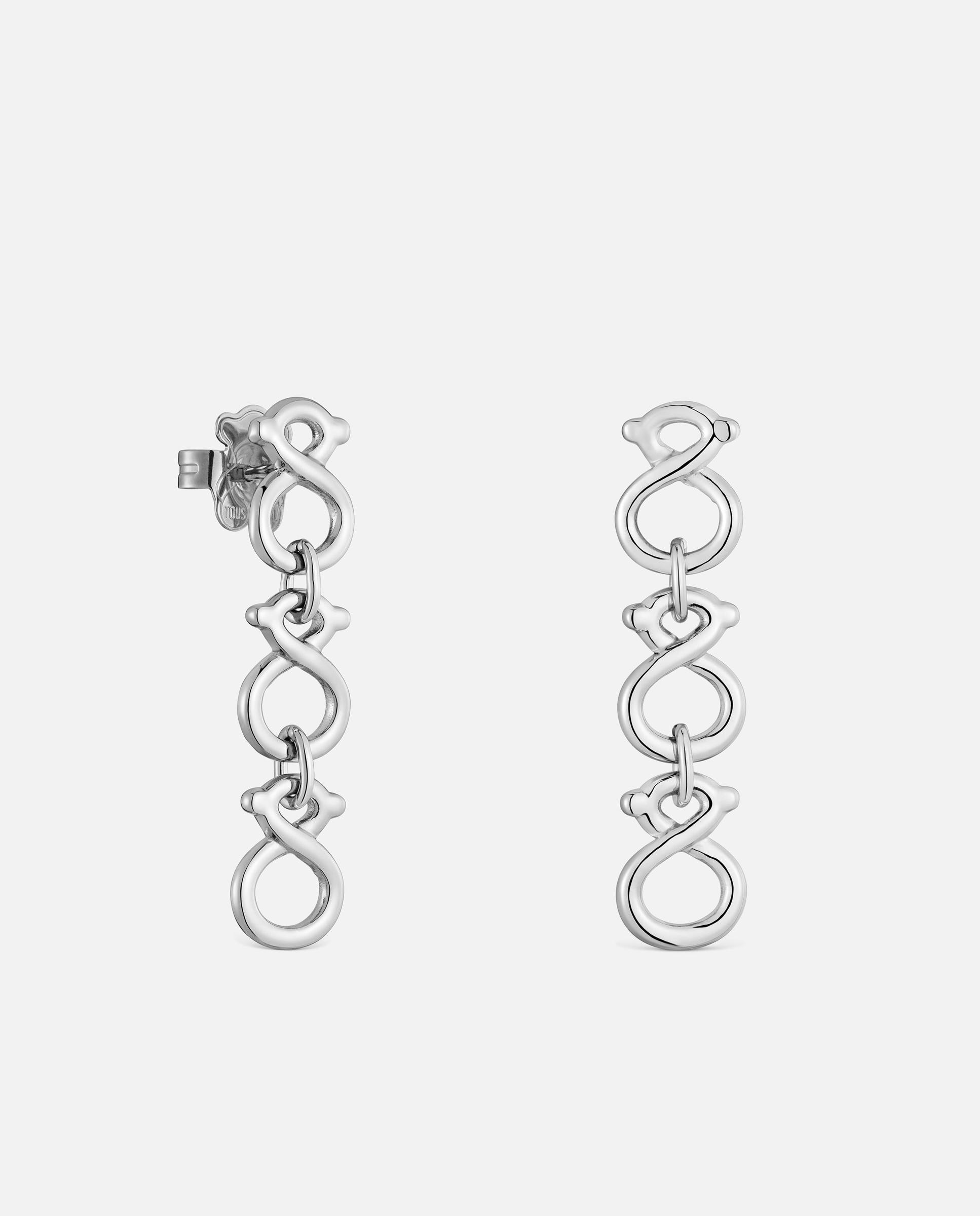 Pendientes de acero largos tous infinity - Plateado Plateado-1