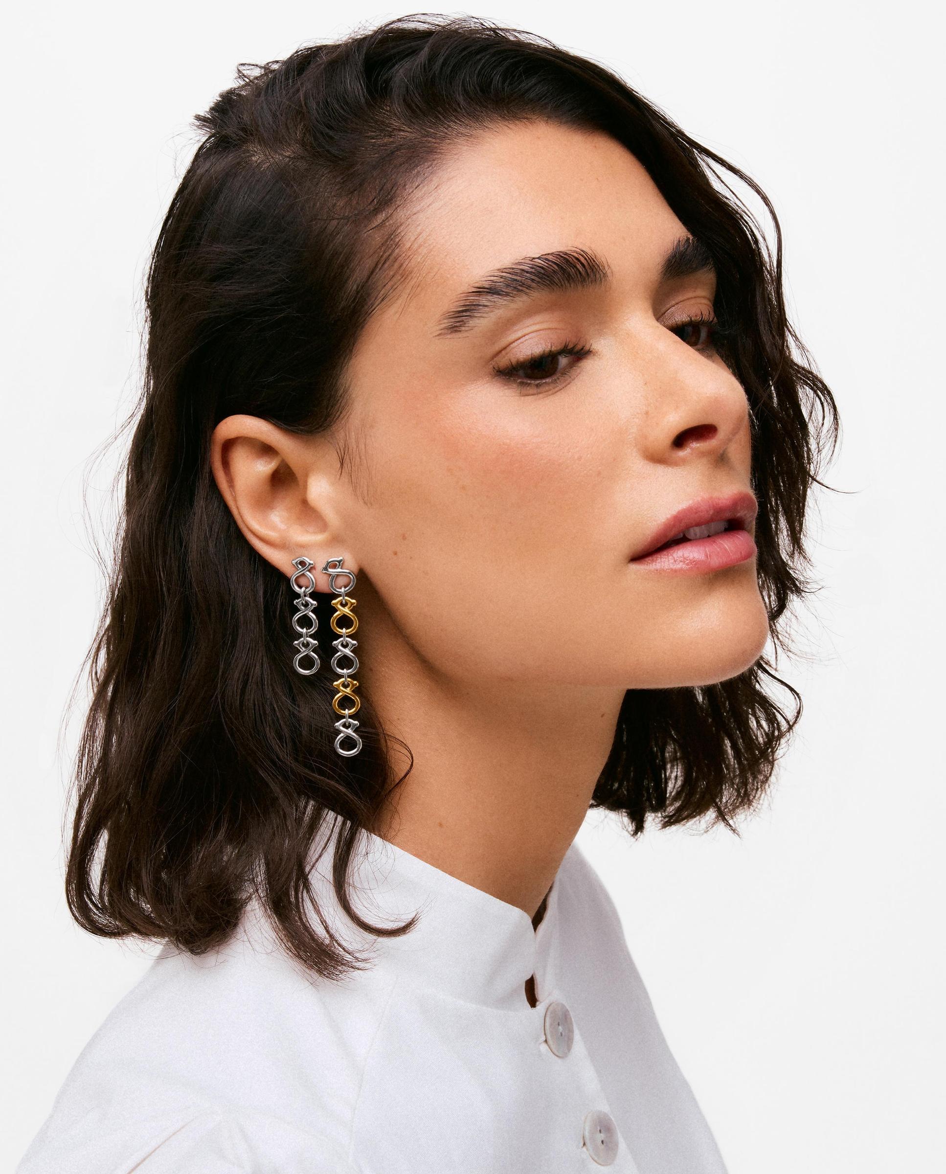Pendientes de acero largos tous infinity - Plateado Plateado-4