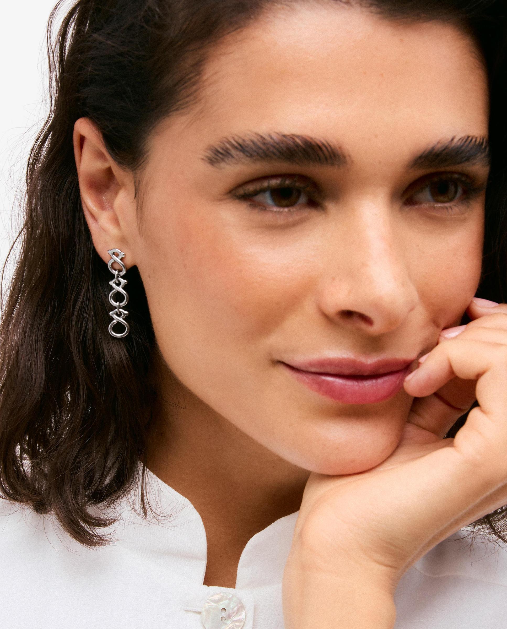 Pendientes de acero largos tous infinity - Plateado Plateado-5