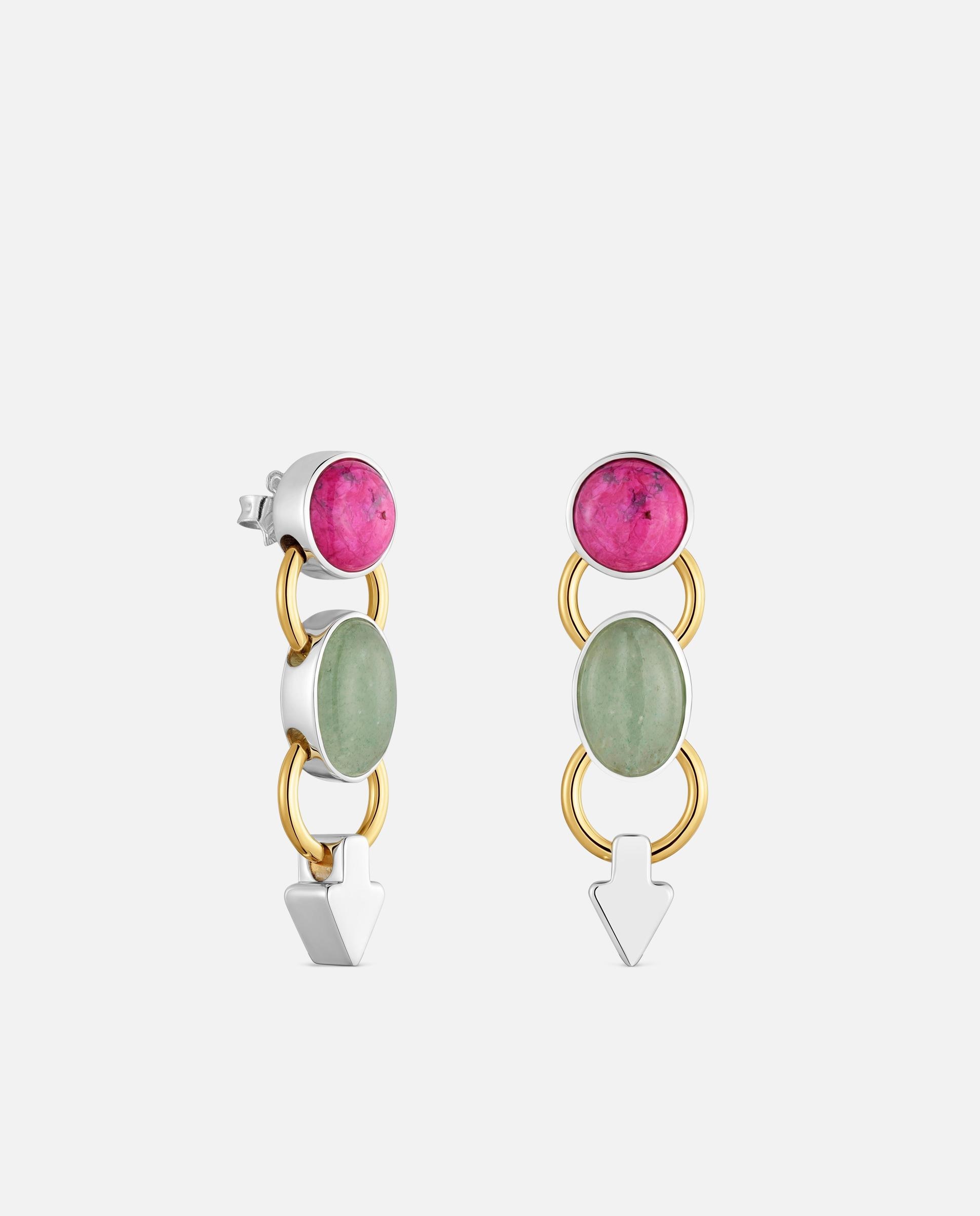 Pendientes bicolor con aventurina tous gem power - Multicolor Multicolor-1