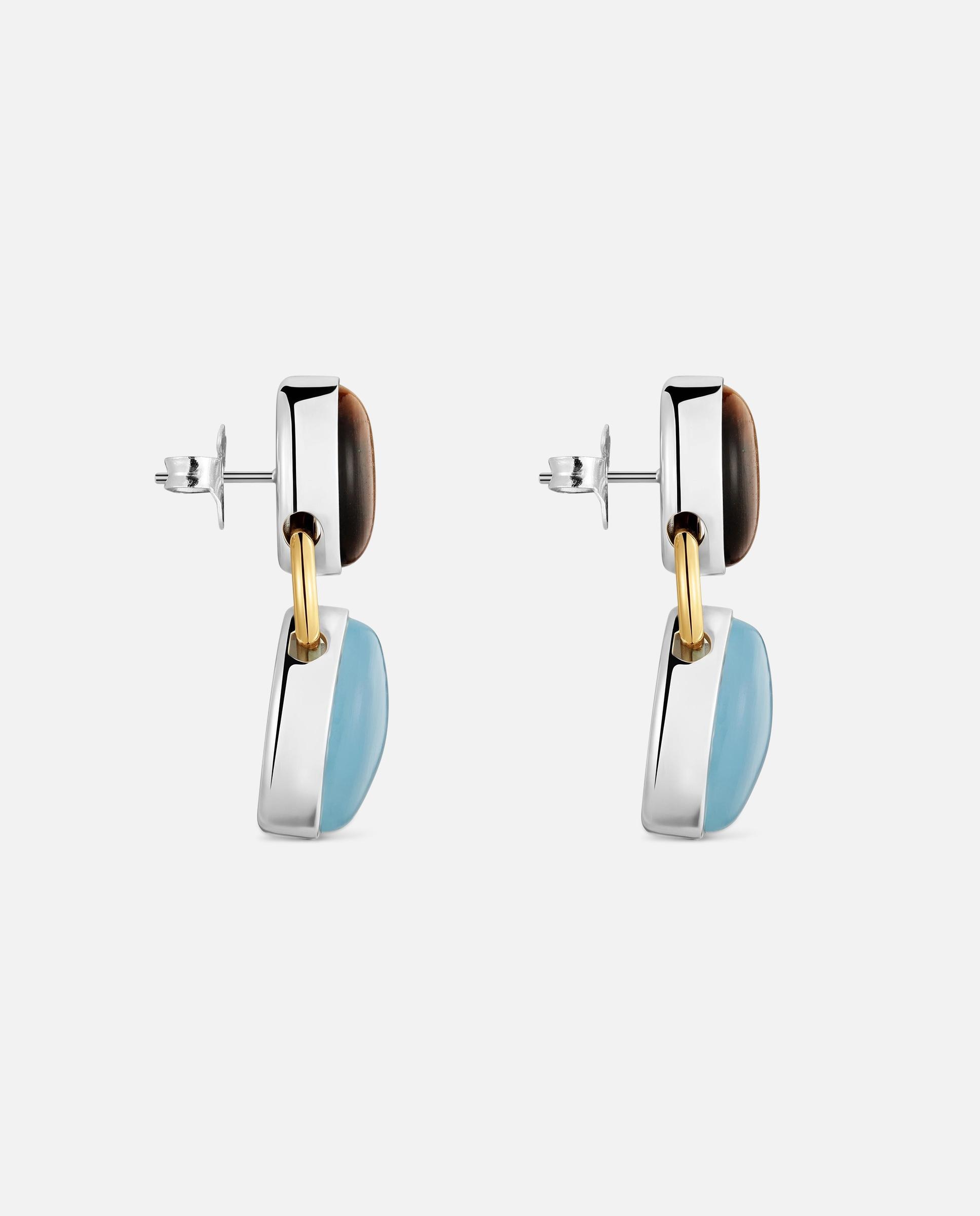 Pendientes bicolor con ojo de tigre tous gem power - Multicolor Multicolor-2
