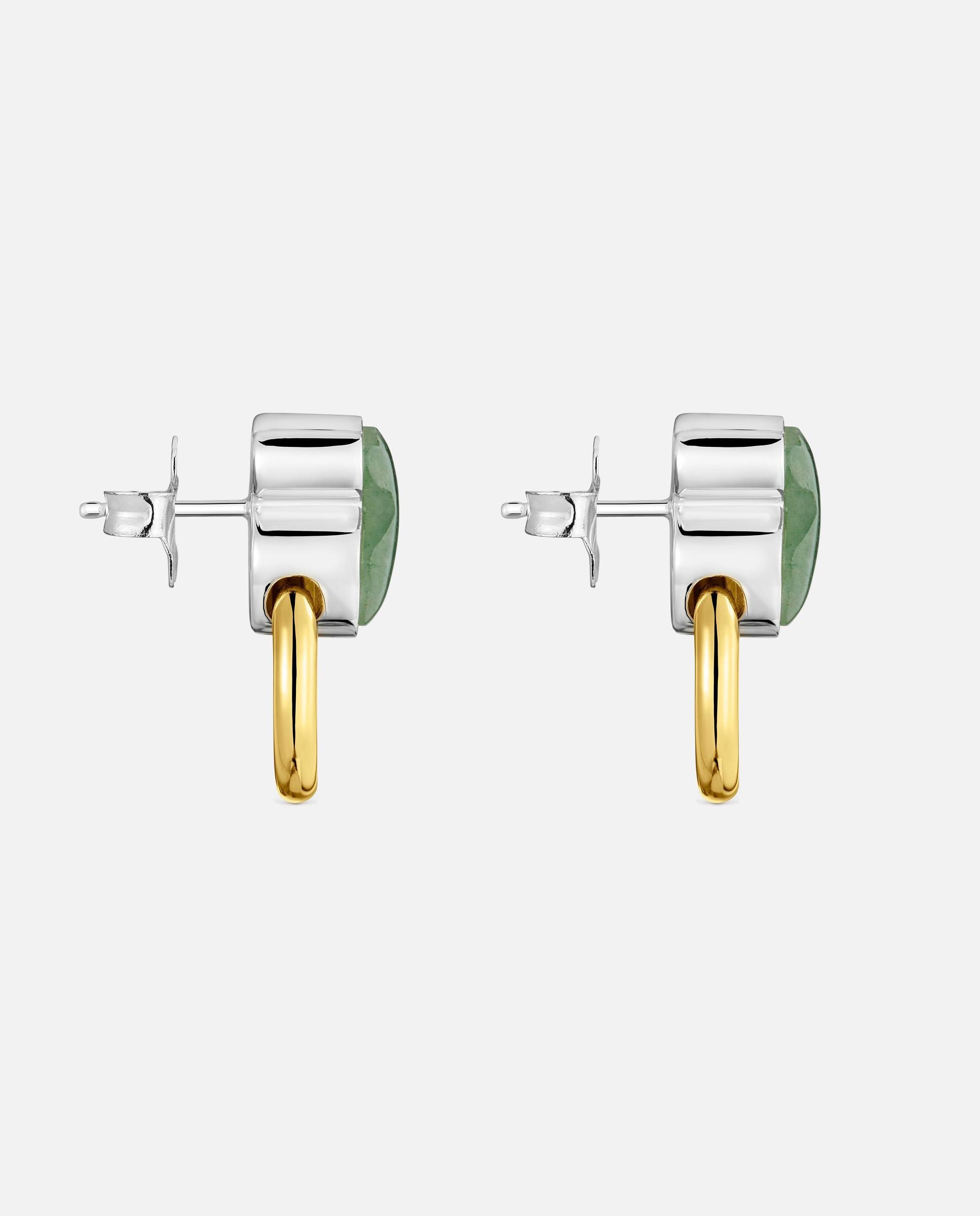 Pendientes aro bicolor con aventurina tous gem power - Verde Verde-2
