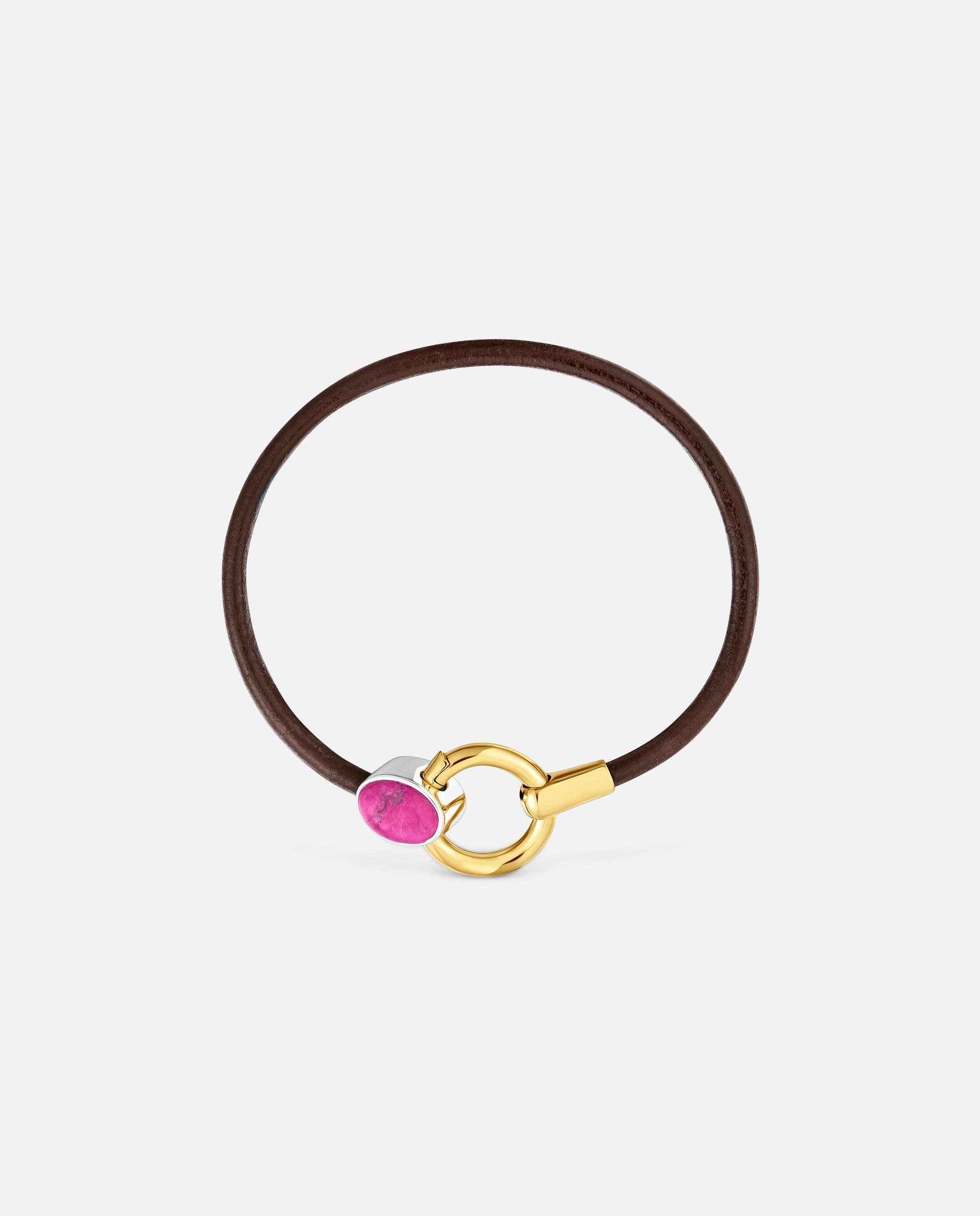 Pulsera bicolor con aventurina y cordón de piel tous gem power - Rosa Rosa-3