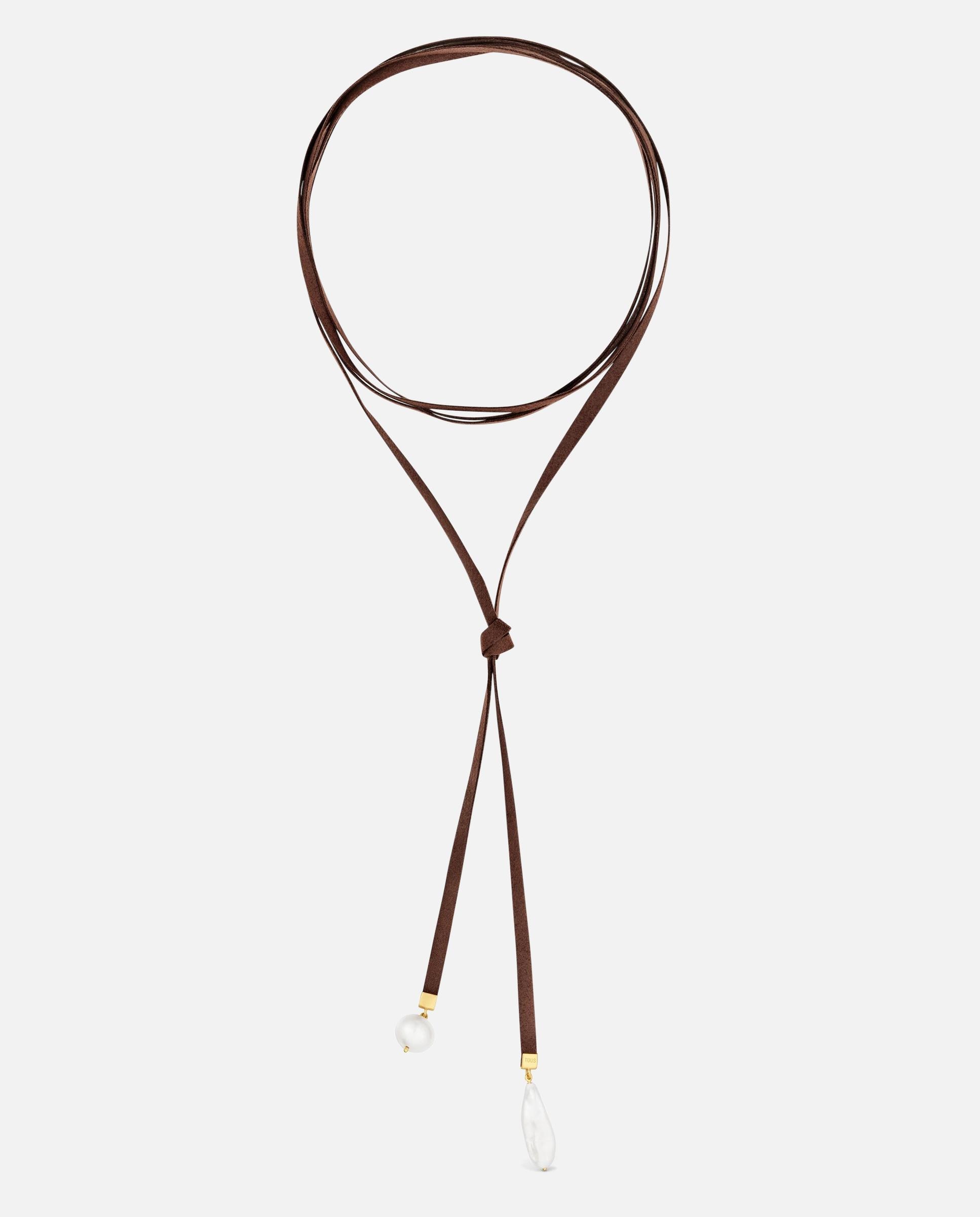 Collar de cordón y perla cultivada tous basics - Blanco Blanco-1