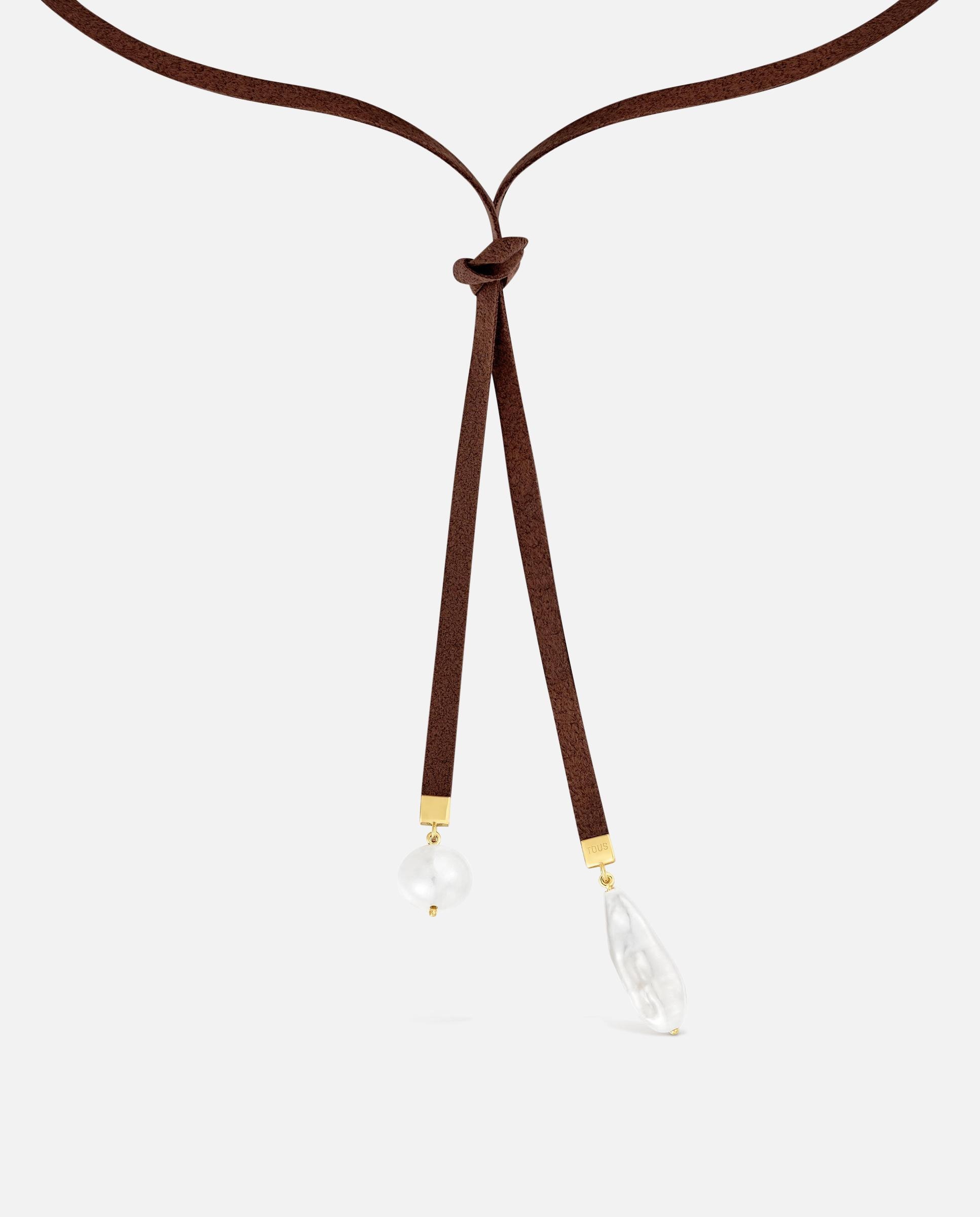 Collar de cordón y perla cultivada tous basics - Blanco Blanco-2