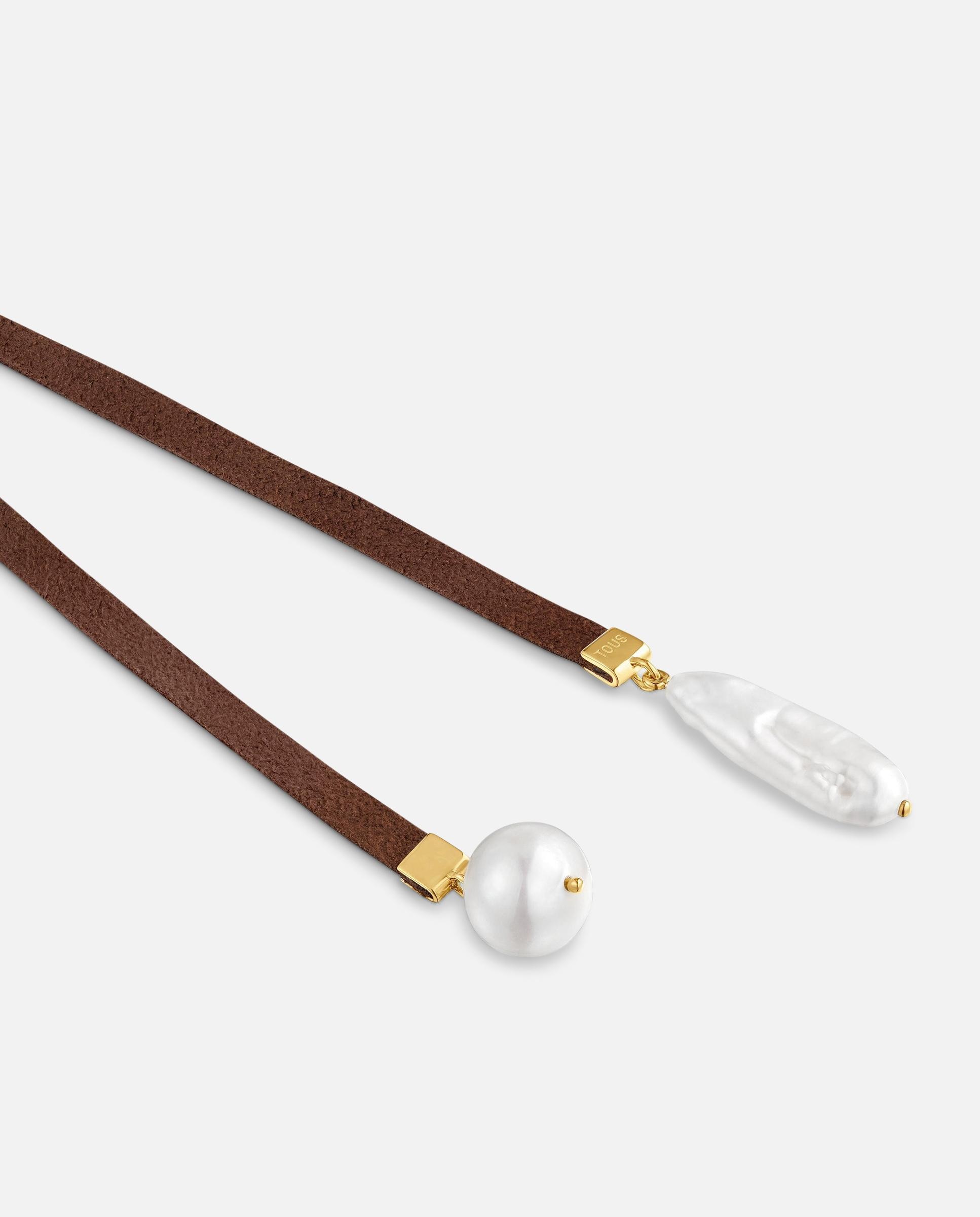 Collar de cordón y perla cultivada tous basics - Blanco Blanco-3