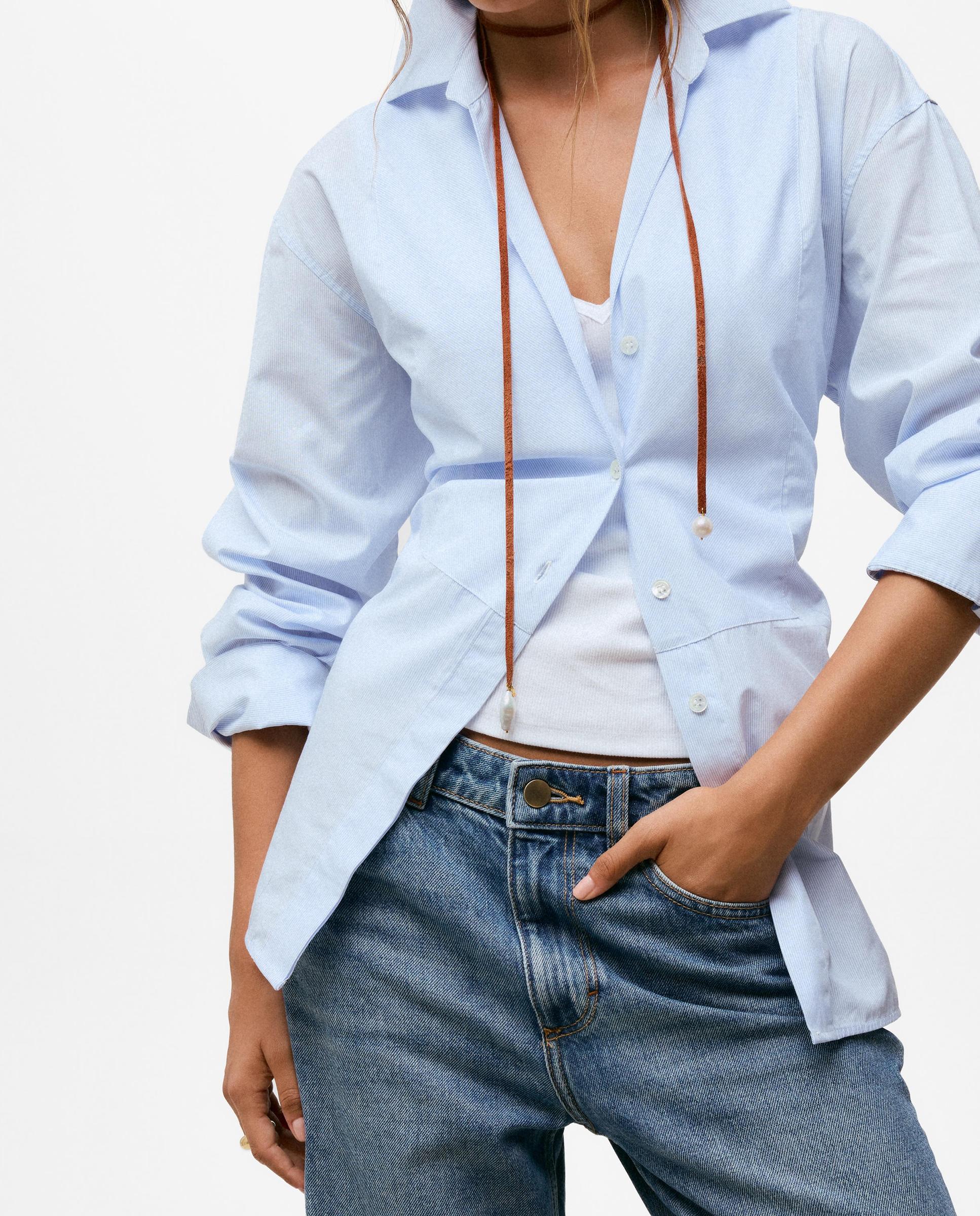 Collar de cordón y perla cultivada tous basics - Blanco Blanco-4