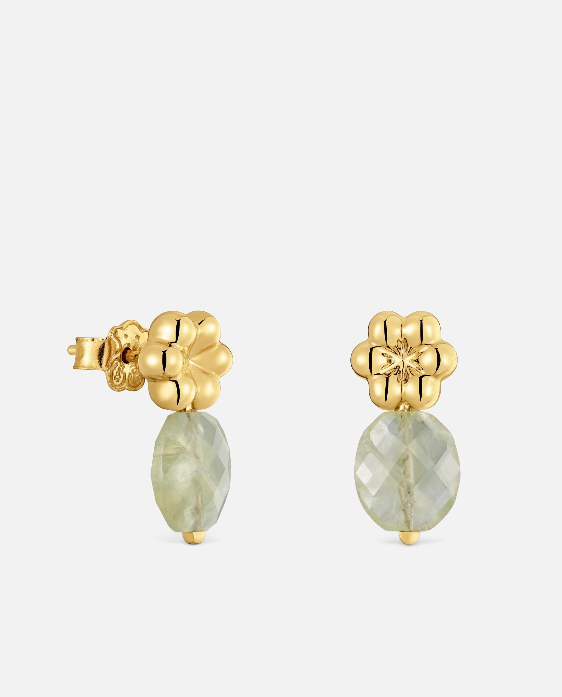 Imagen 1 de Pendientes con baño de oro 18 kt sobre plata y prehenita bold motif - Tous - Blanco Blanco