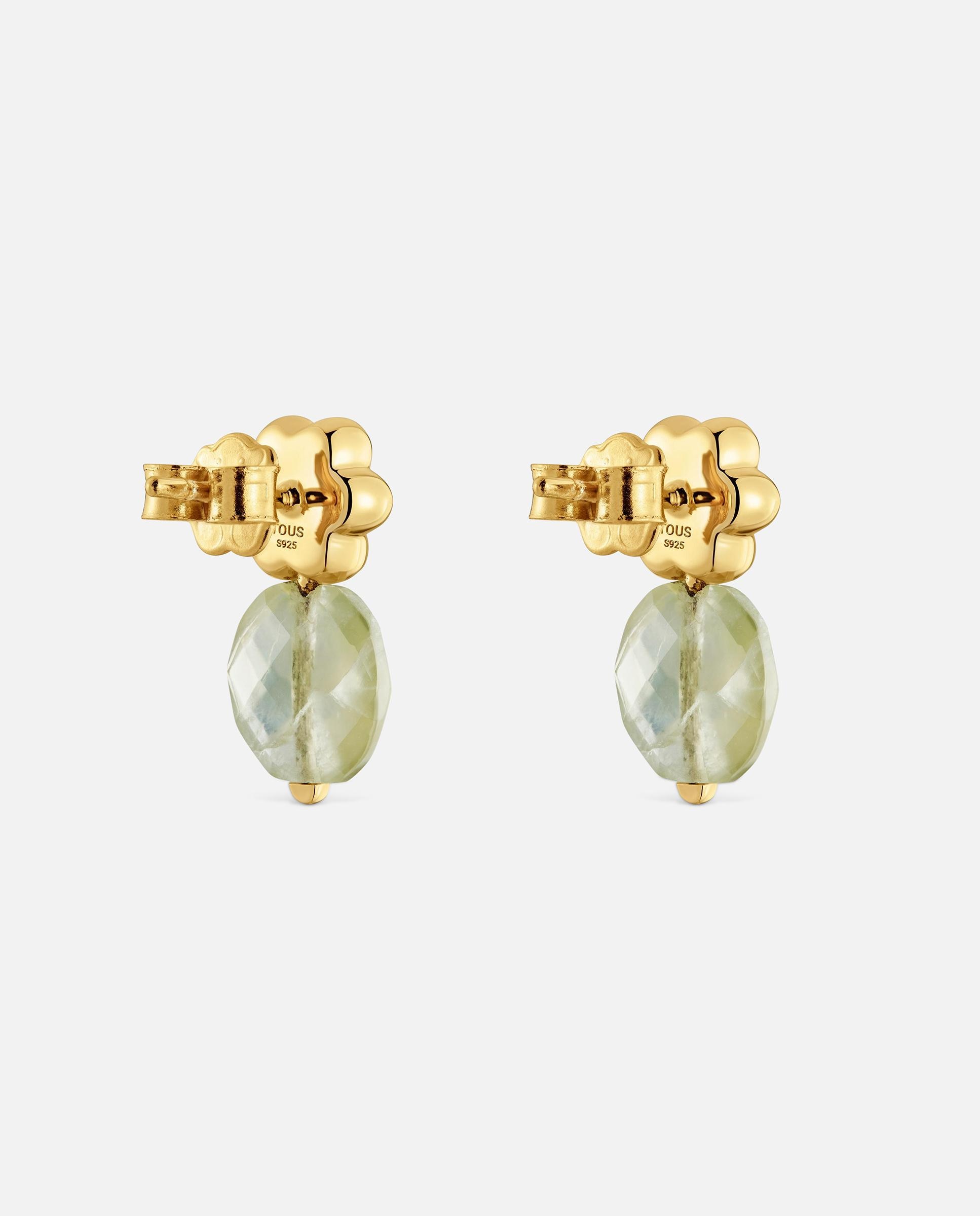Imagen 3 de Pendientes con baño de oro 18 kt sobre plata y prehenita bold motif - Tous - Blanco Blanco
