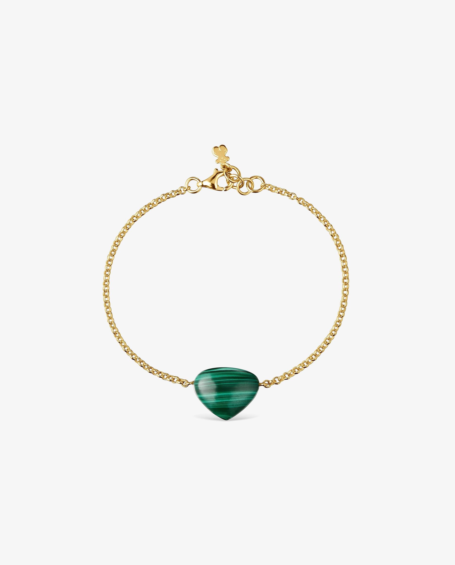 Pulsera con baño de oro 18 kt sobre plata y malaquita tous color dots - Verde oscuro Verde oscuro-2