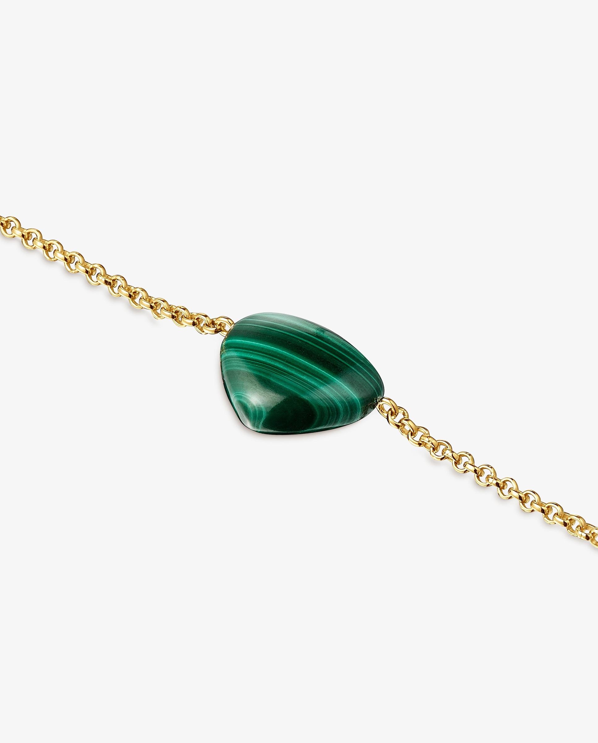 Pulsera con baño de oro 18 kt sobre plata y malaquita tous color dots - Verde oscuro Verde oscuro-3