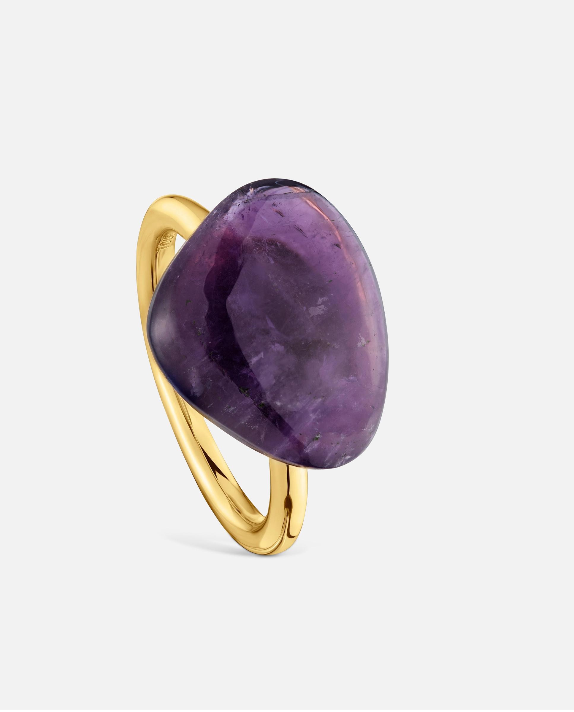 Imagen 0 de Anillo con baño de oro 18 kt sobre plata y amatista tous color dots Morado
