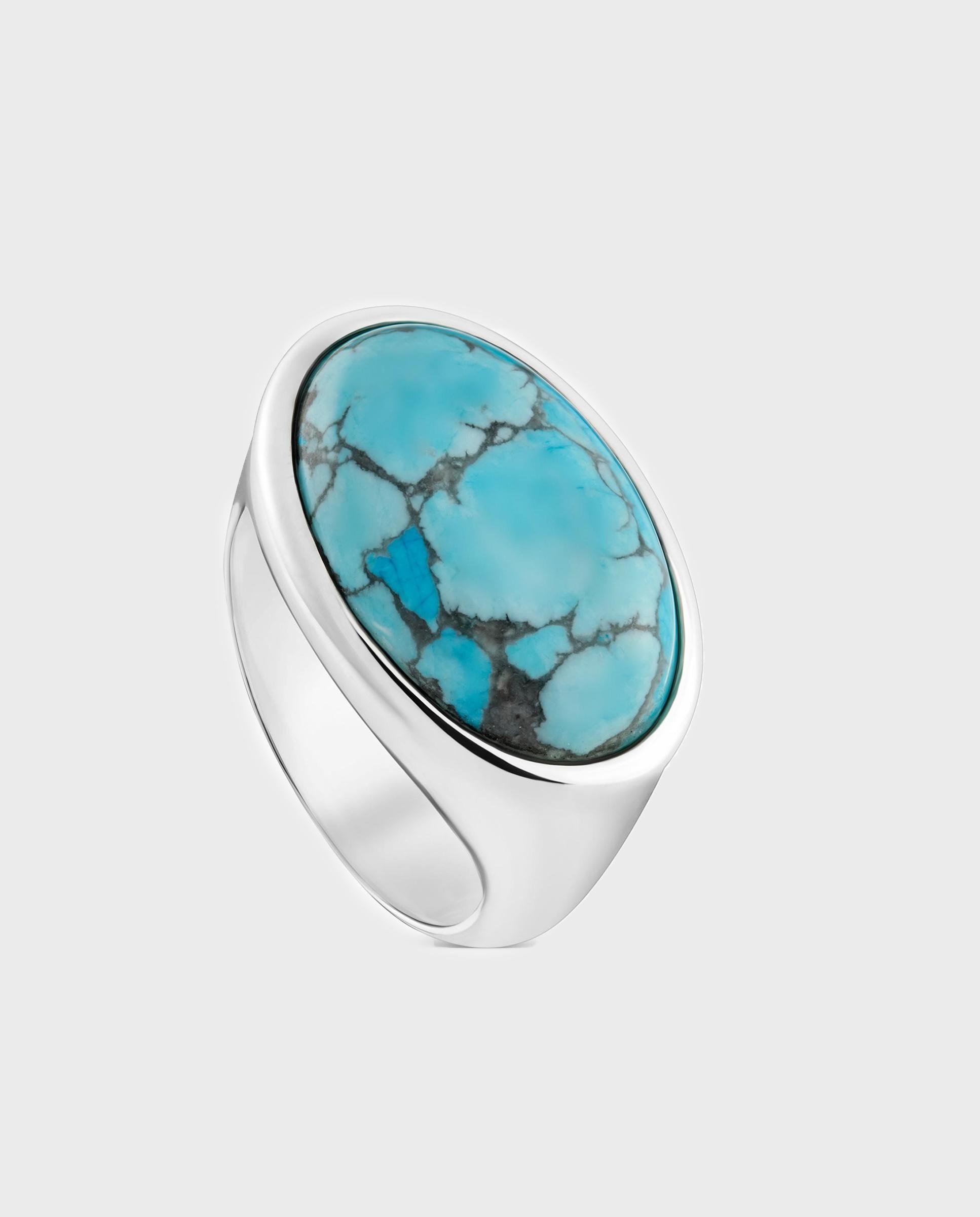 Imagen 0 de Anillo con baño de plata y magnesita tous gem power Azul Turquesa