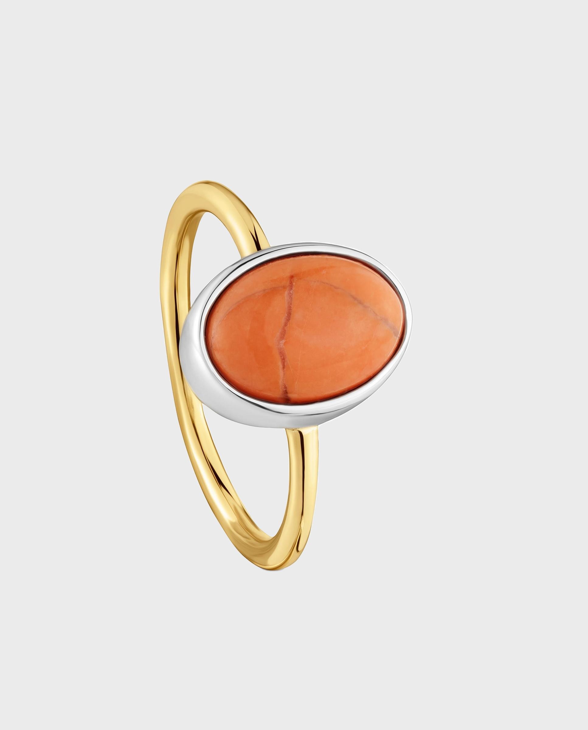 Imagen 0 de Anillo bicolor con calcedonia tous gem power Naranja