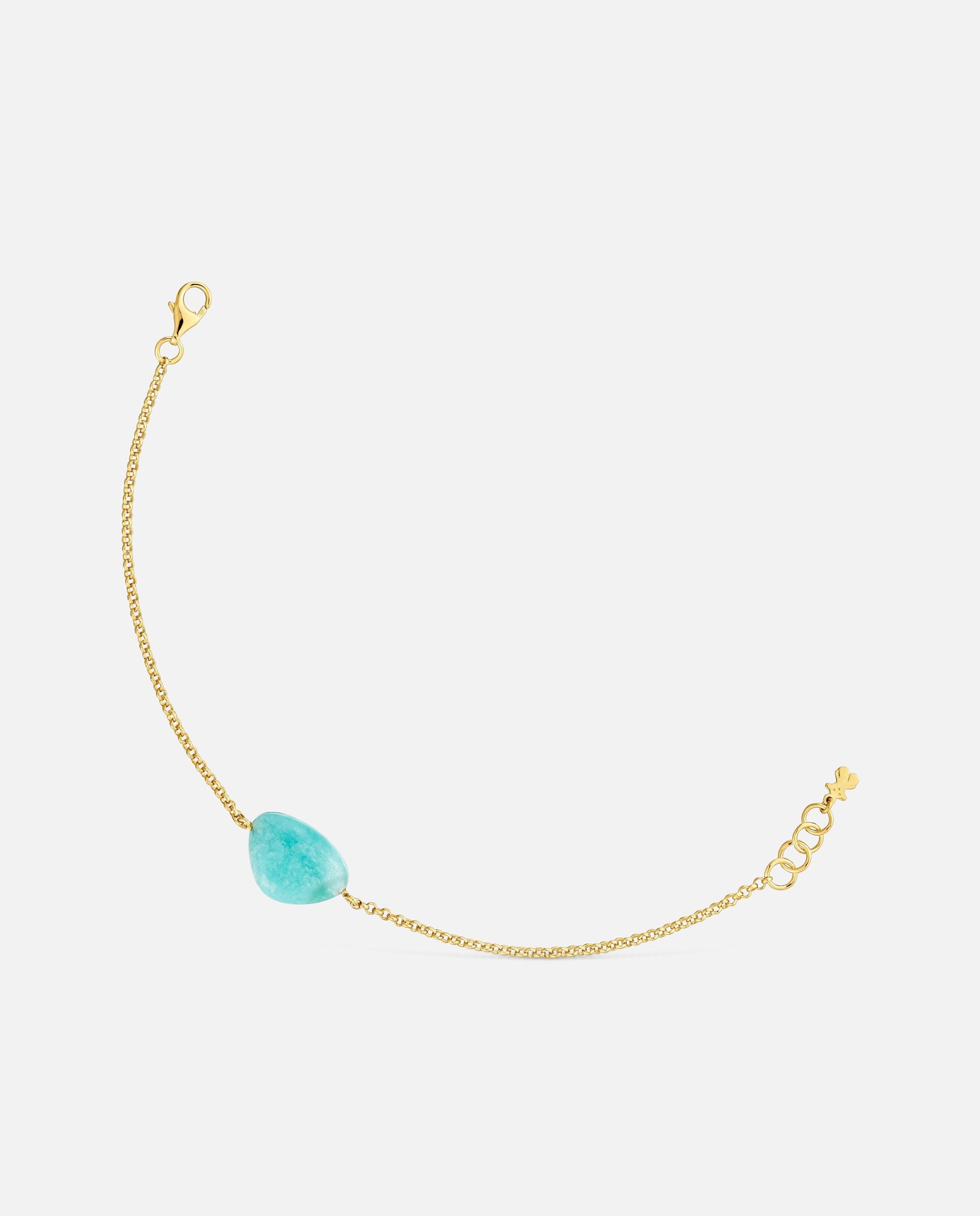 Imagen 0 de Pulsera con baño de oro 18 kt sobre plata y amazonita tous color dots Azul celeste