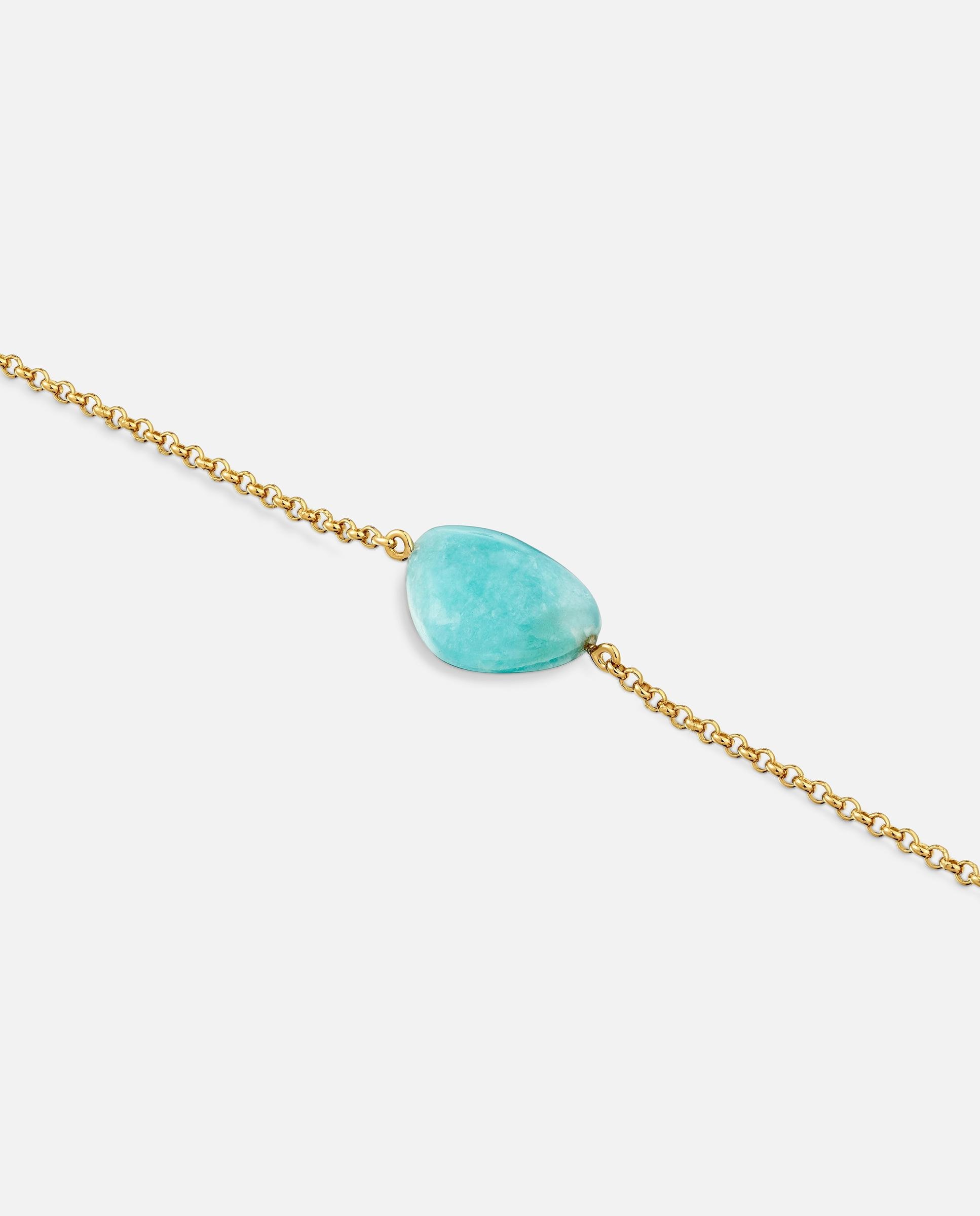 Pulsera con baño de oro 18 kt sobre plata y amazonita tous color dots - Azul celeste Azul celeste-3